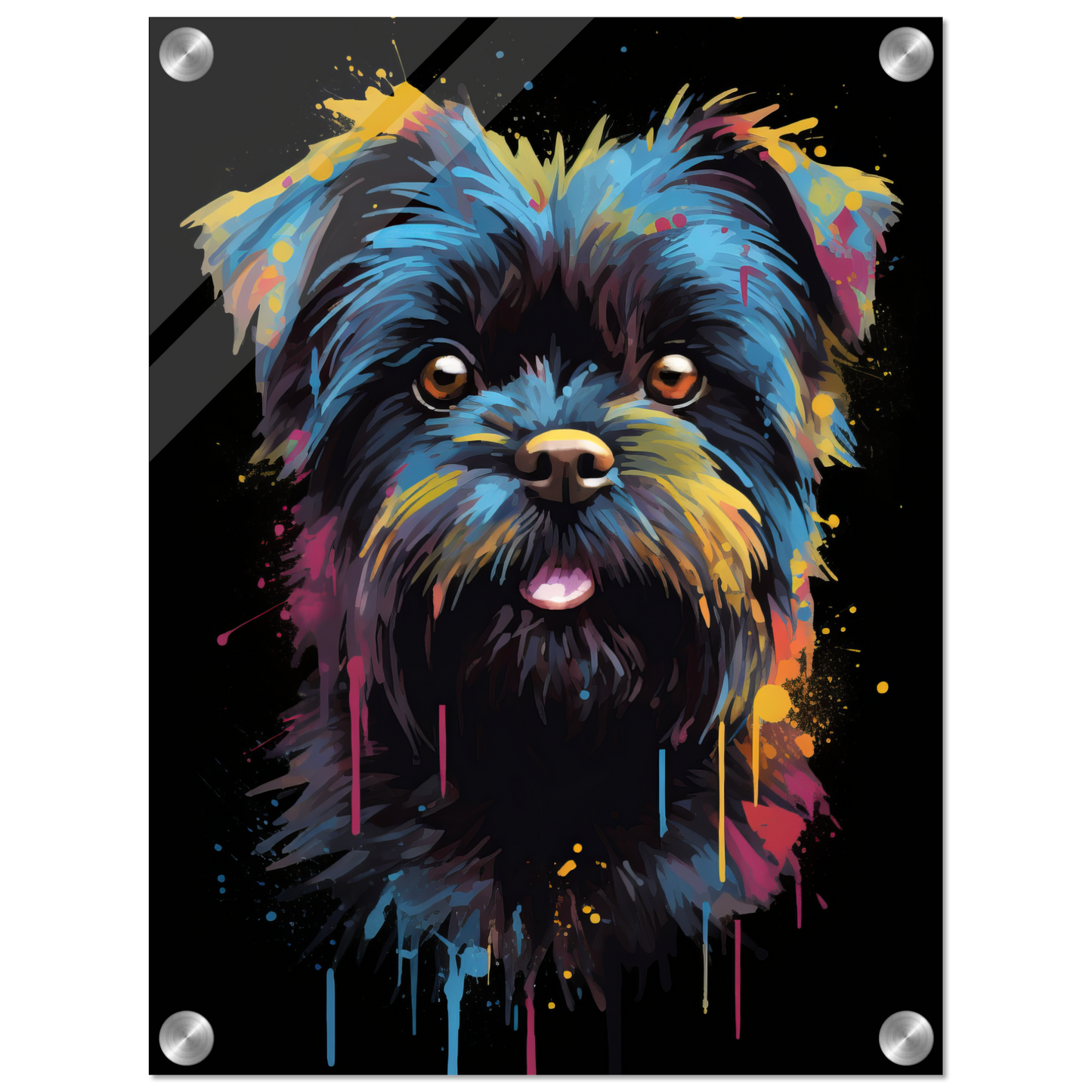 Monkey pinscher / Affenpinscher pop art (DOG266)