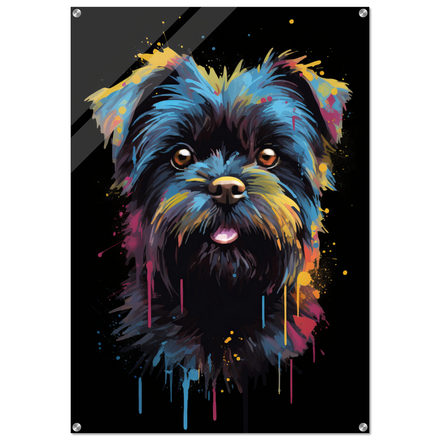 Monkey pinscher / Affenpinscher pop art (DOG266)