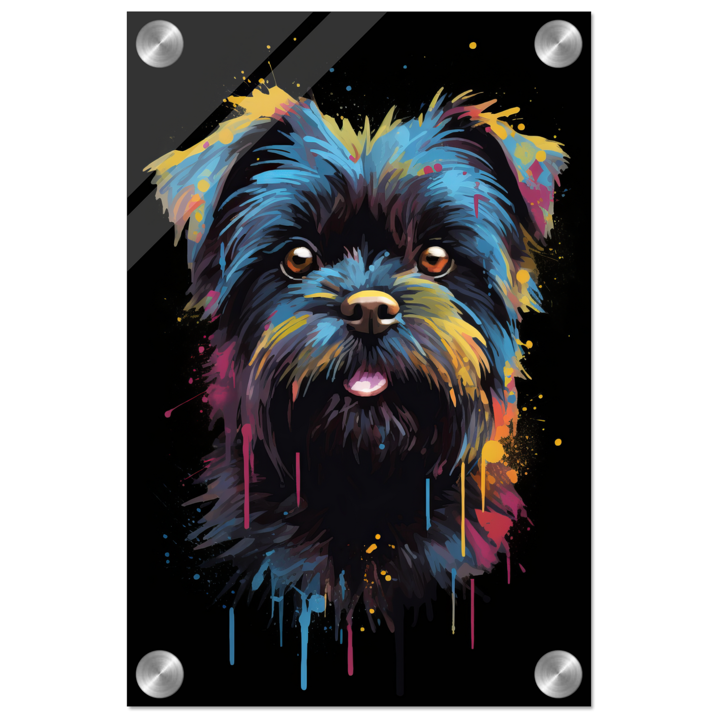 Monkey pinscher / Affenpinscher pop art (DOG266)