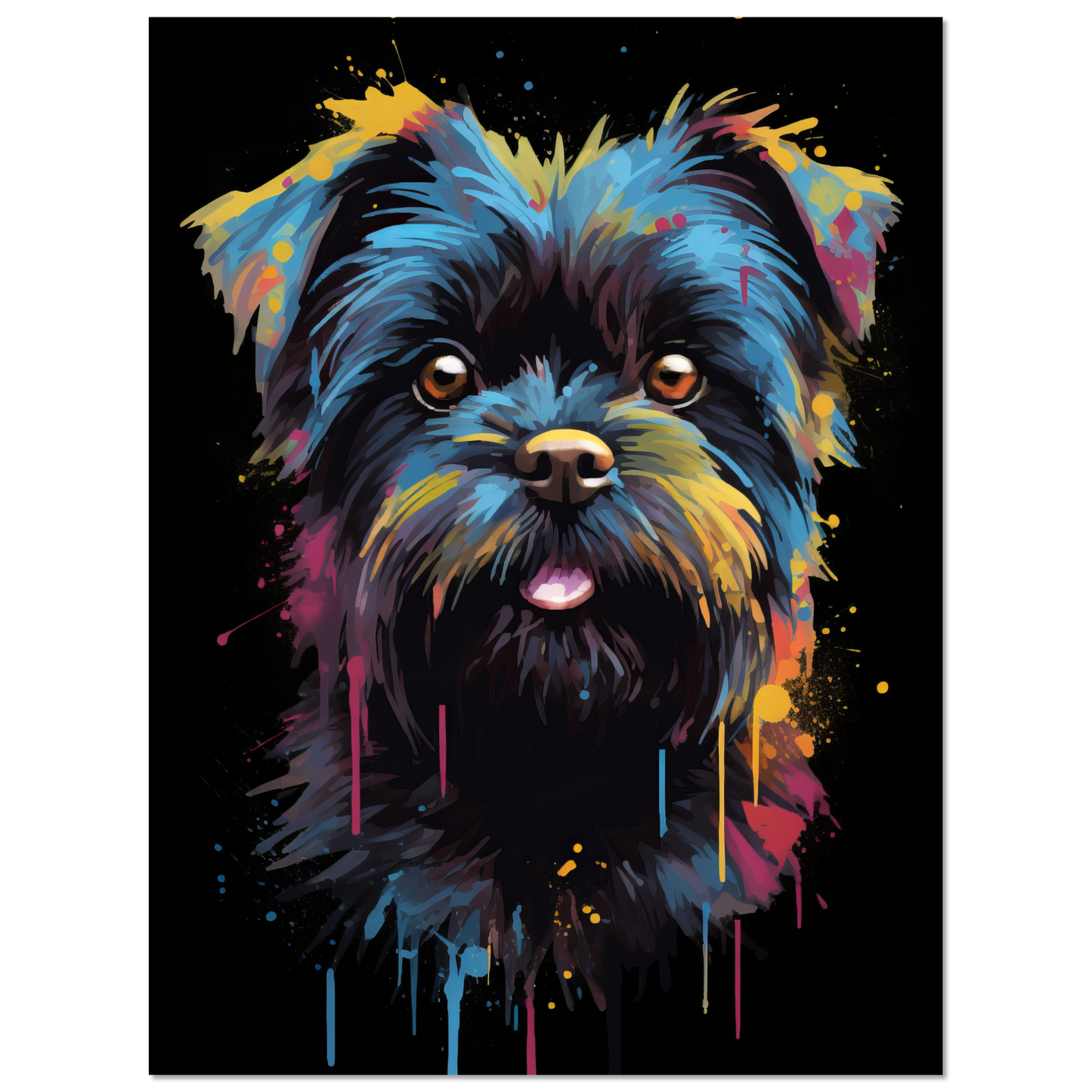 Monkey pinscher / Affenpinscher pop art (DOG266)