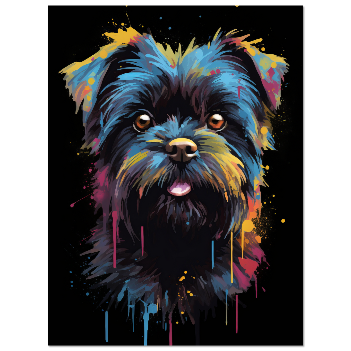 Monkey pinscher / Affenpinscher pop art (DOG266)