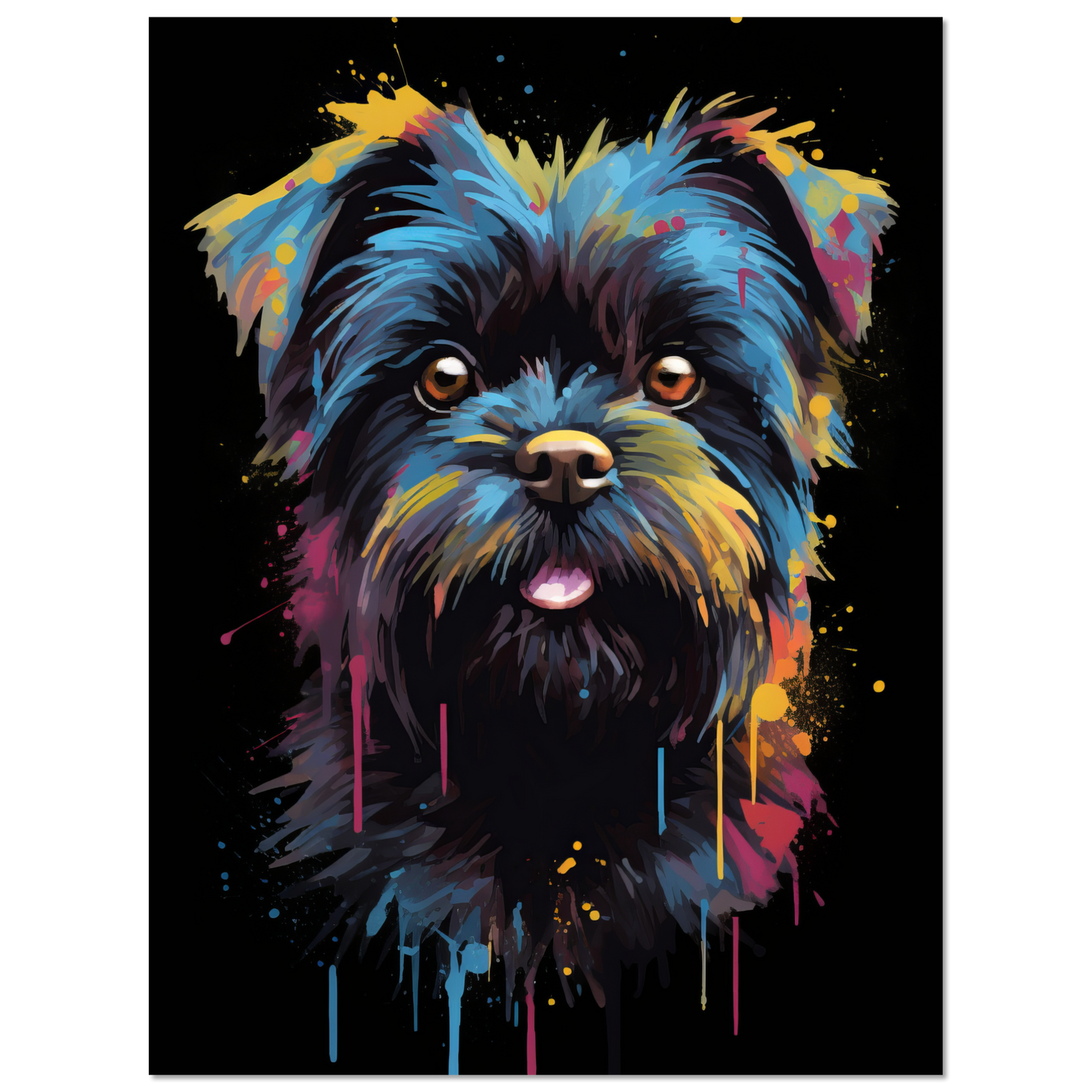 Monkey pinscher / Affenpinscher pop art (DOG266)