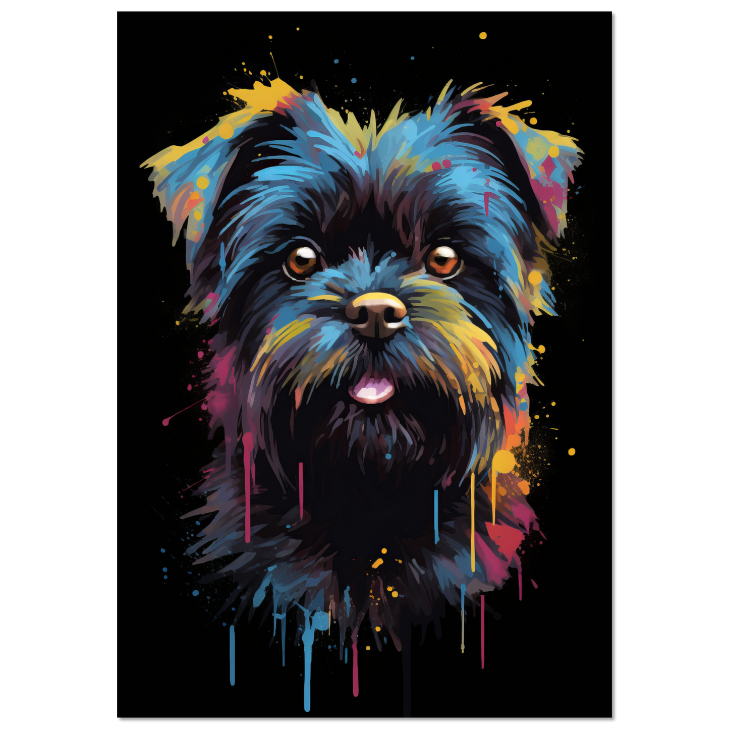 Monkey pinscher / Affenpinscher pop art (DOG266)