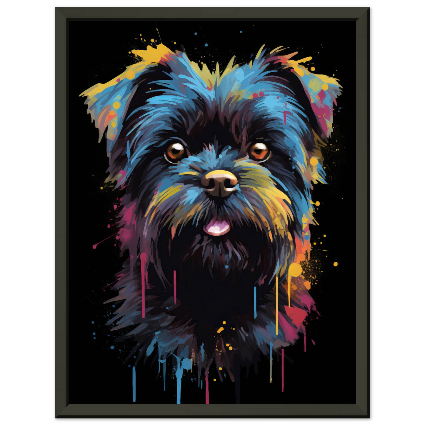 Monkey pinscher / Affenpinscher pop art (DOG266)