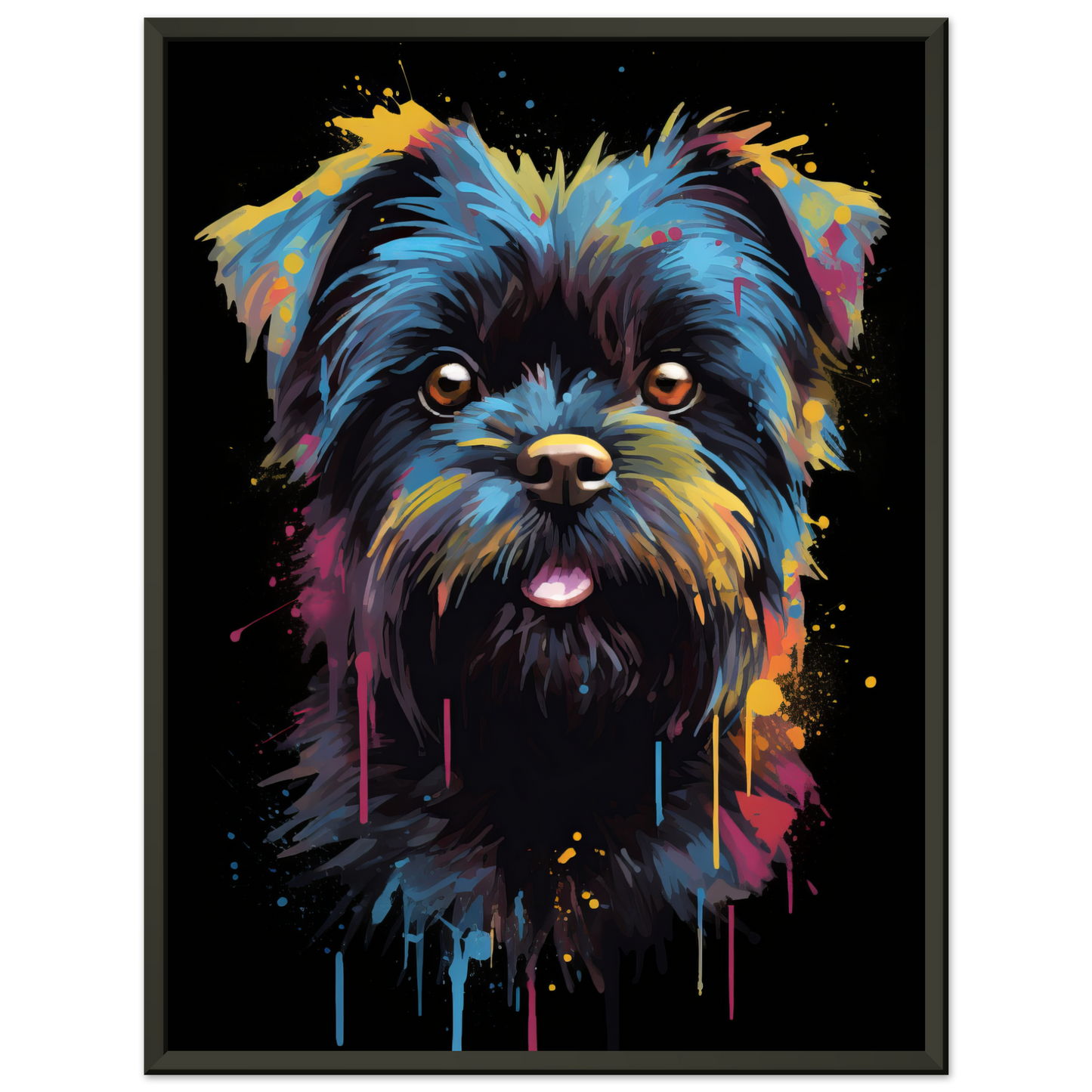 Monkey pinscher / Affenpinscher pop art (DOG266)