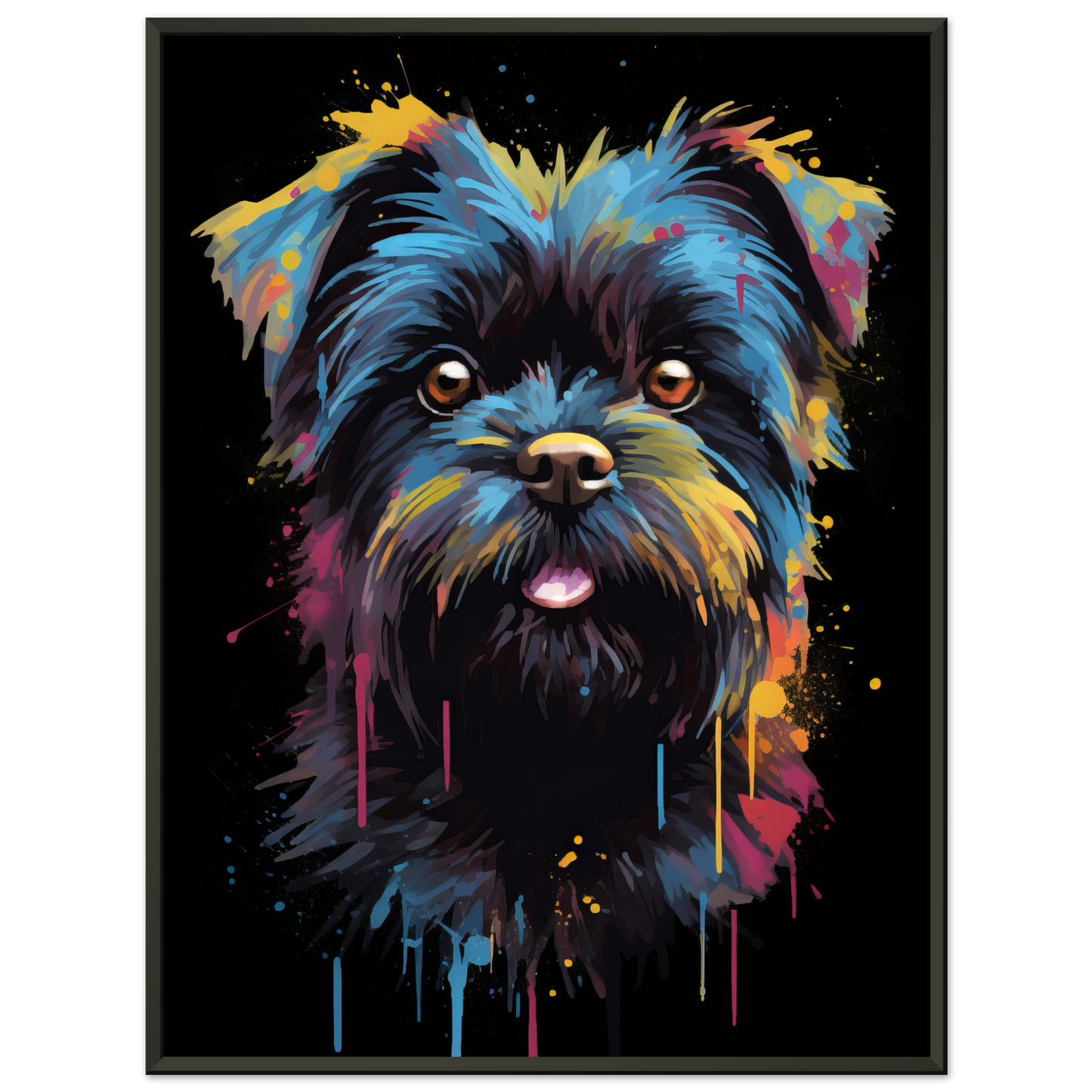 Monkey pinscher / Affenpinscher pop art (DOG266)