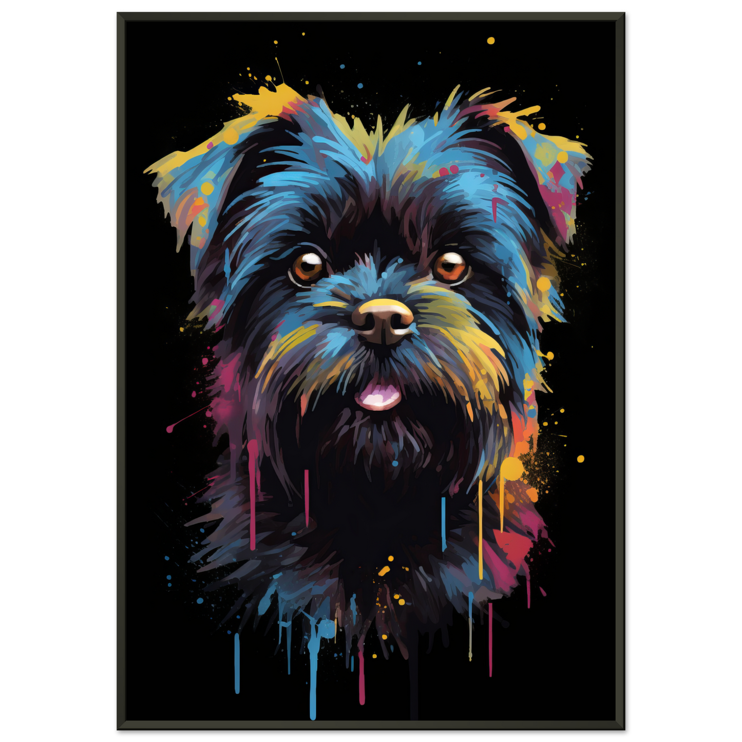 Monkey pinscher / Affenpinscher pop art (DOG266)