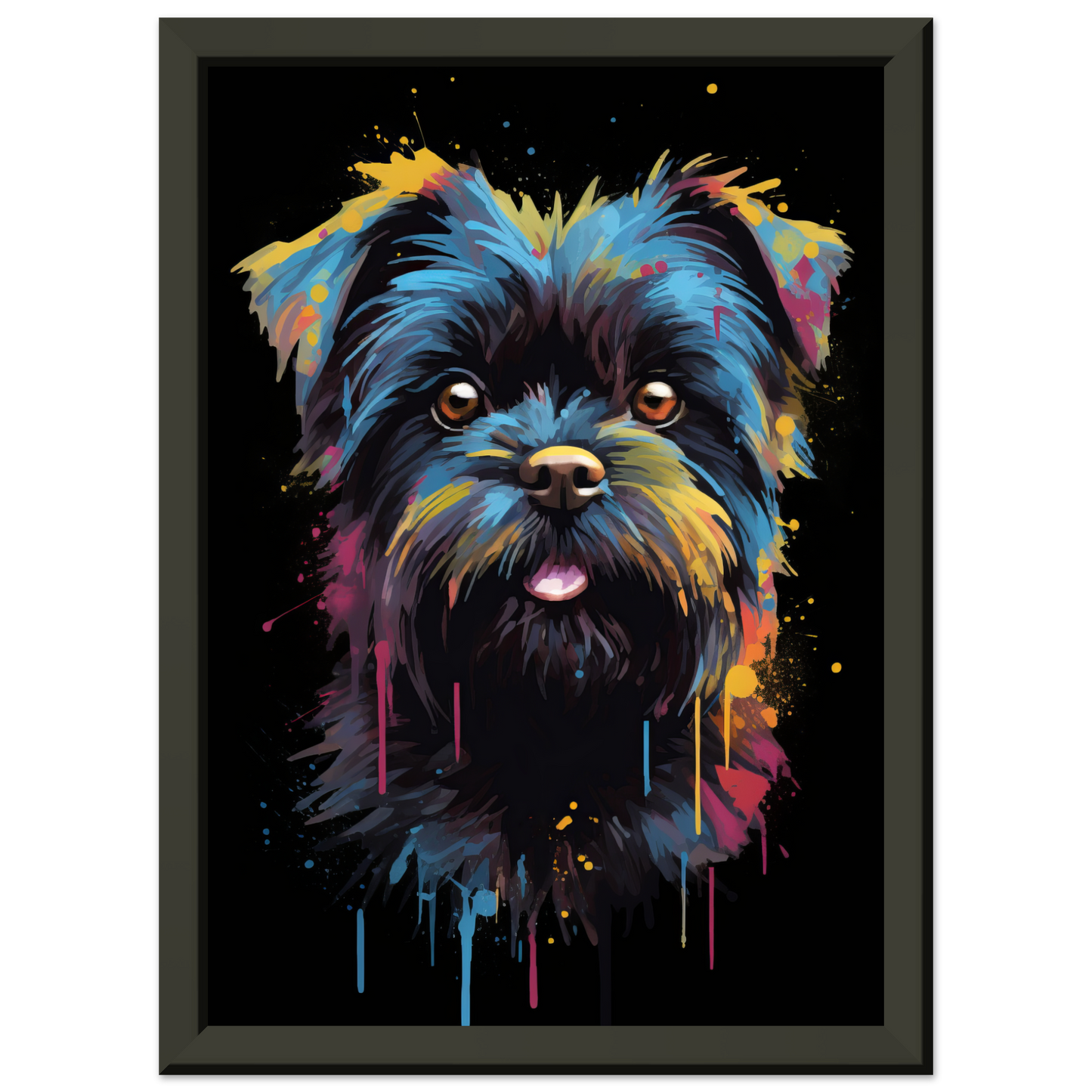 Monkey pinscher / Affenpinscher pop art (DOG266)