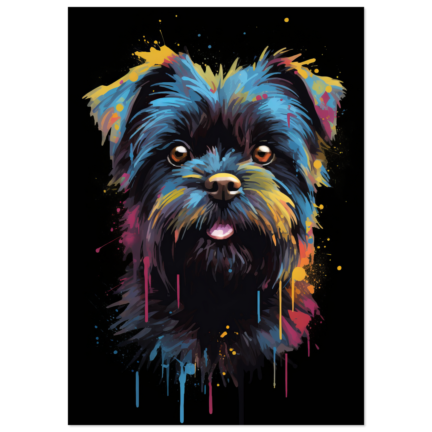 Monkey pinscher / Affenpinscher pop art (DOG266)