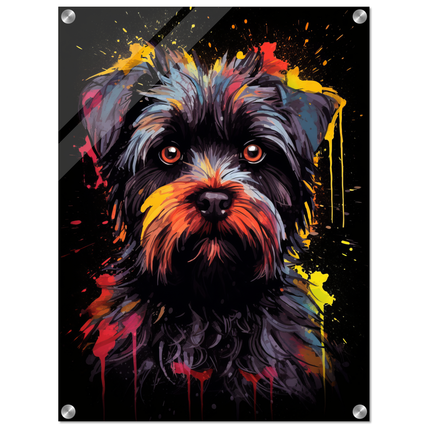 Monkey pinscher / Affenpinscher pop art (DOG267)