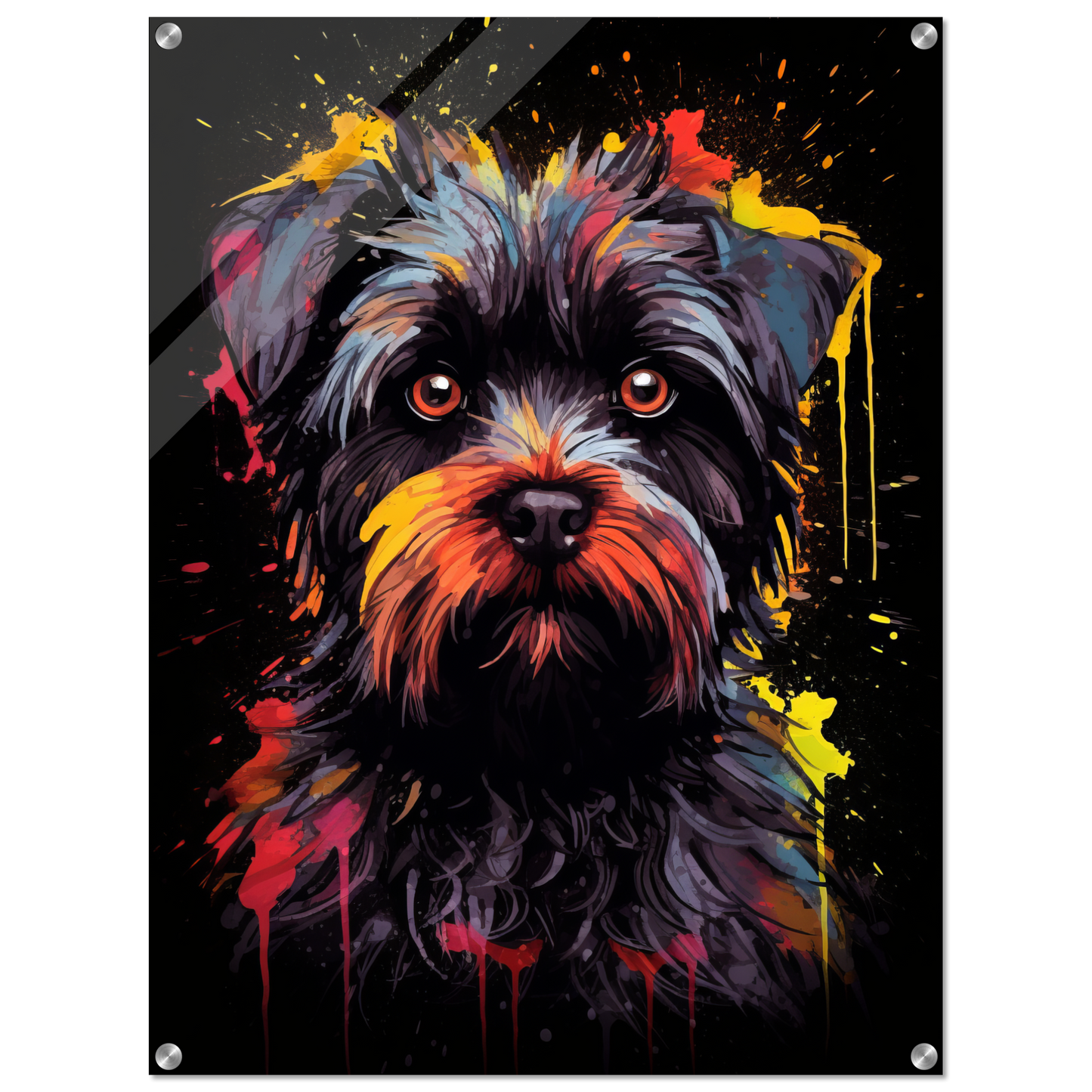 Monkey pinscher / Affenpinscher pop art (DOG267)