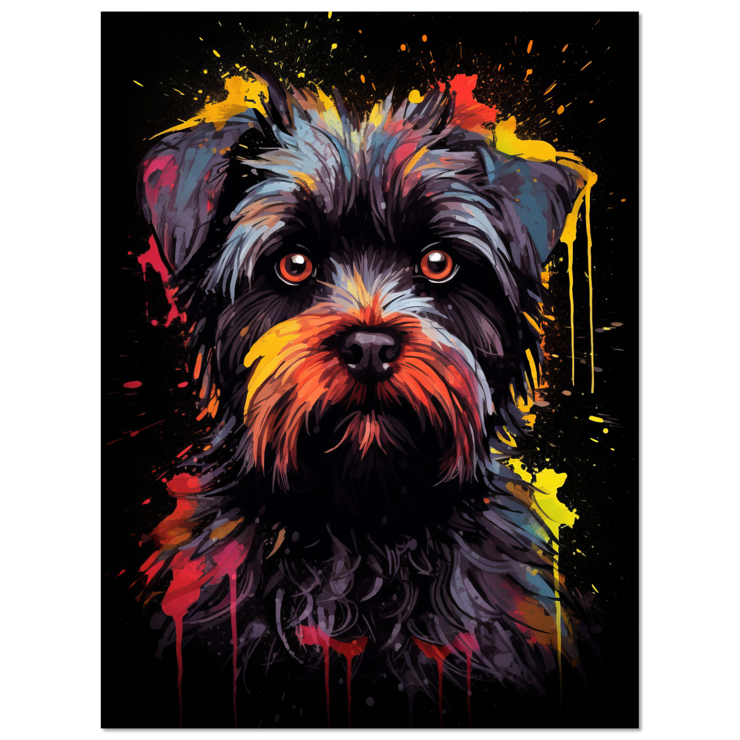 Monkey pinscher / Affenpinscher pop art (DOG267)