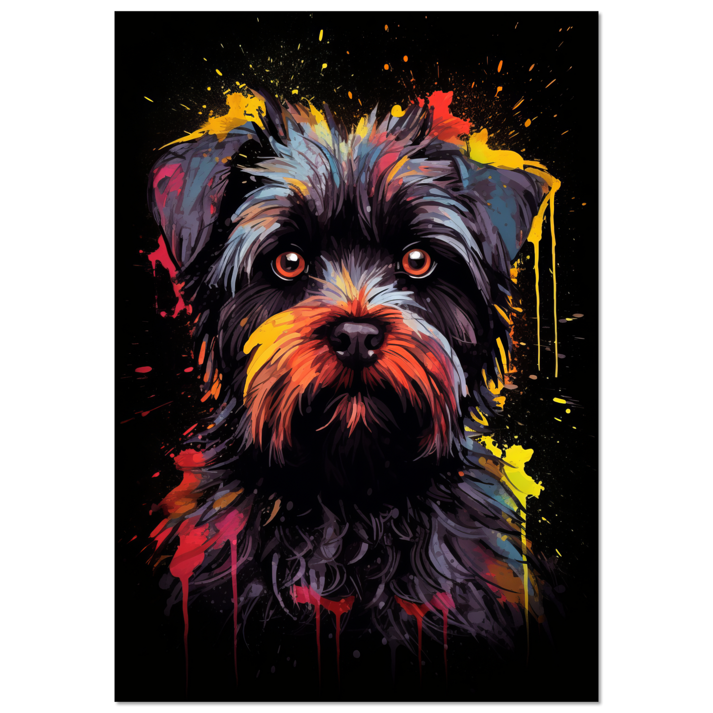 Monkey pinscher / Affenpinscher pop art (DOG267)