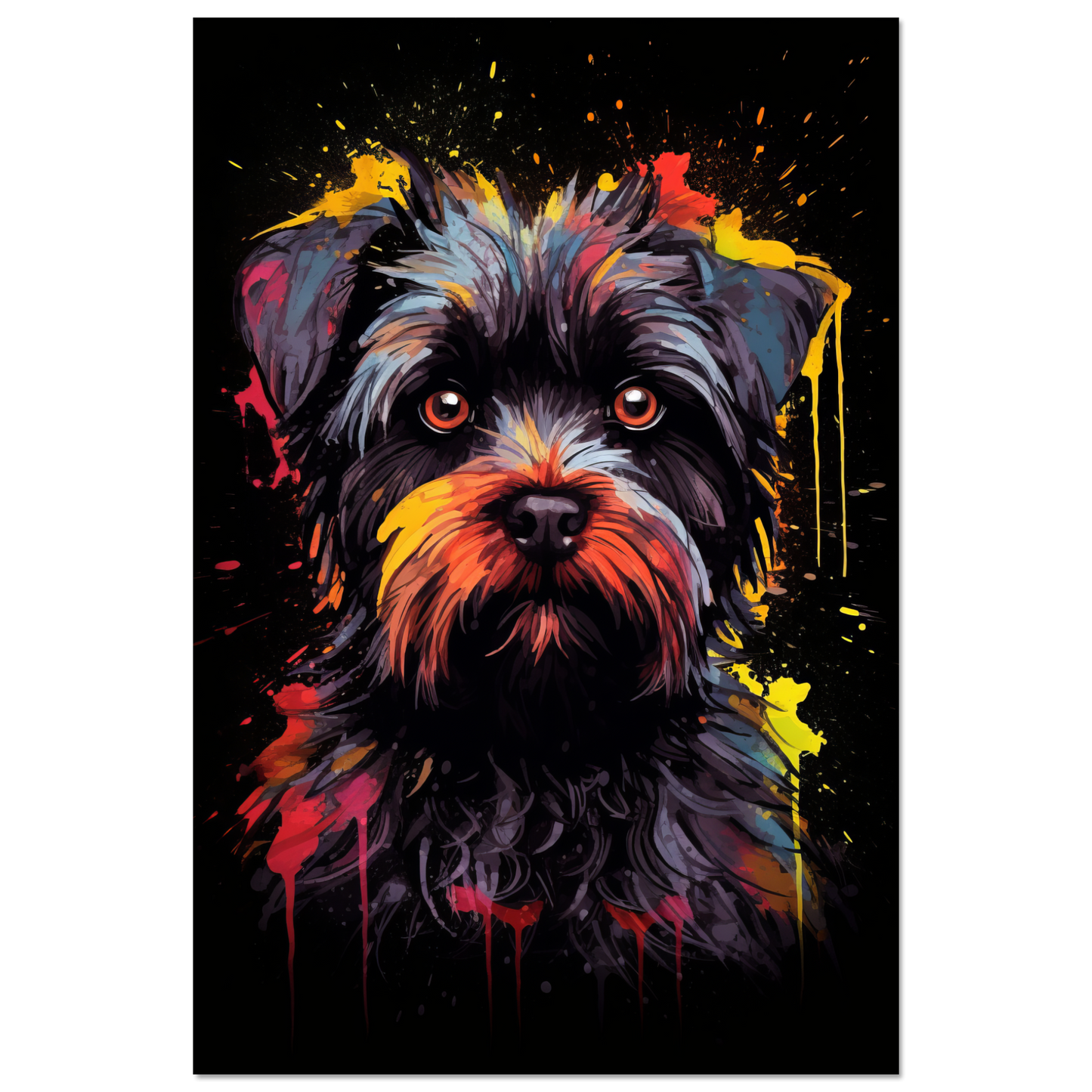 Monkey pinscher / Affenpinscher pop art (DOG267)