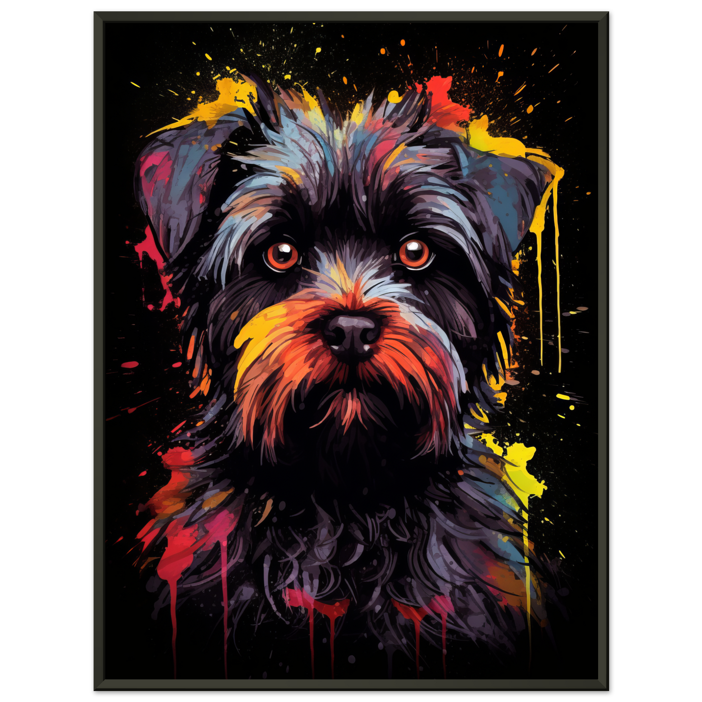 Monkey pinscher / Affenpinscher pop art (DOG267)