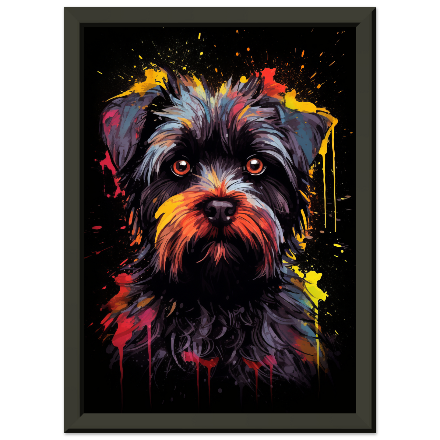 Monkey pinscher / Affenpinscher pop art (DOG267)