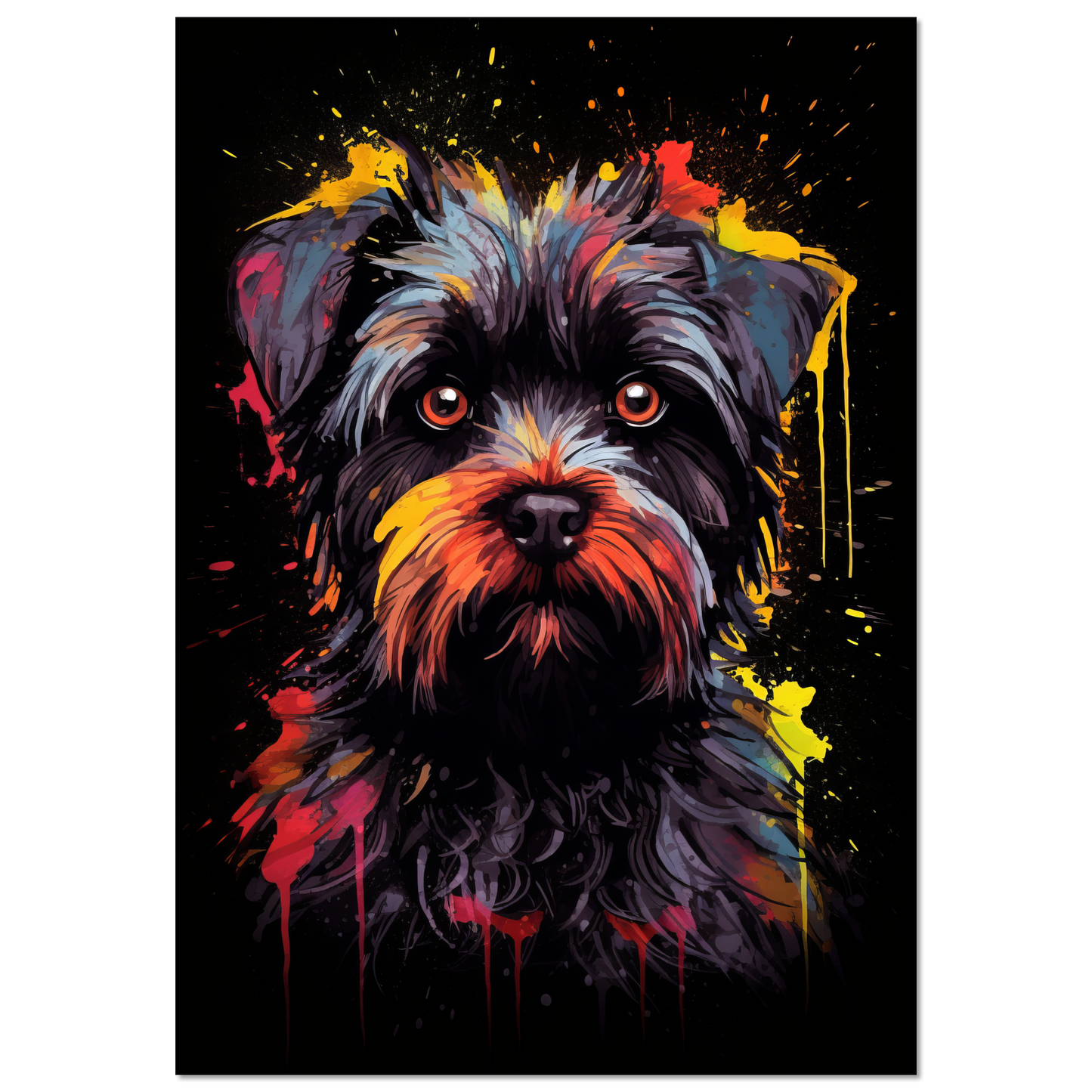 Monkey pinscher / Affenpinscher pop art (DOG267)