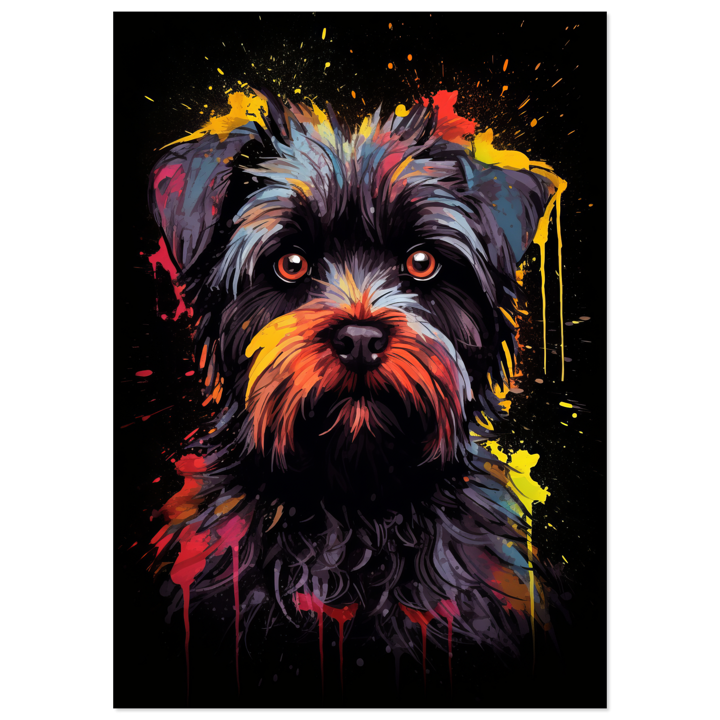 Monkey pinscher / Affenpinscher pop art (DOG267)
