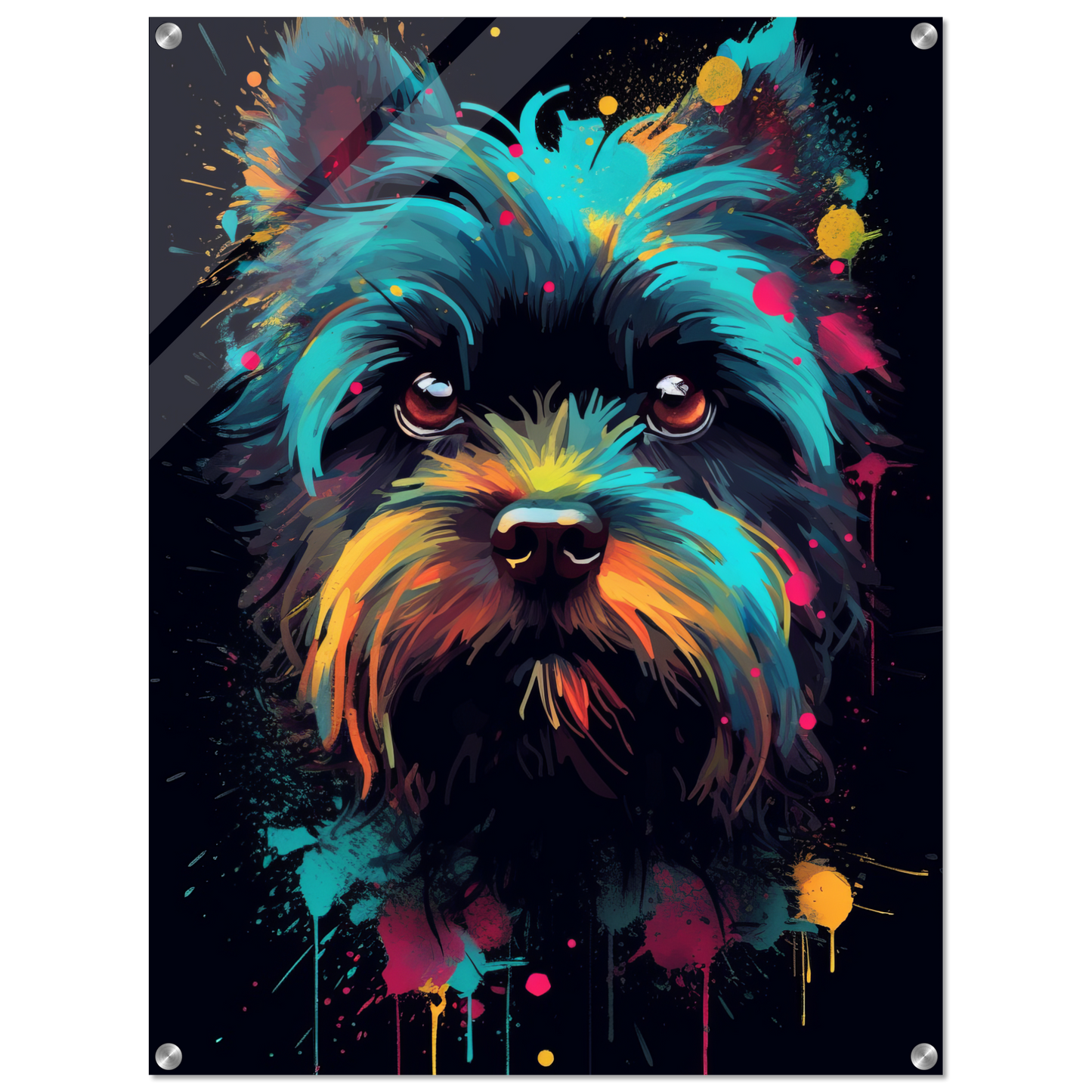 Monkey pinscher / Affenpinscher pop art (DOG268)
