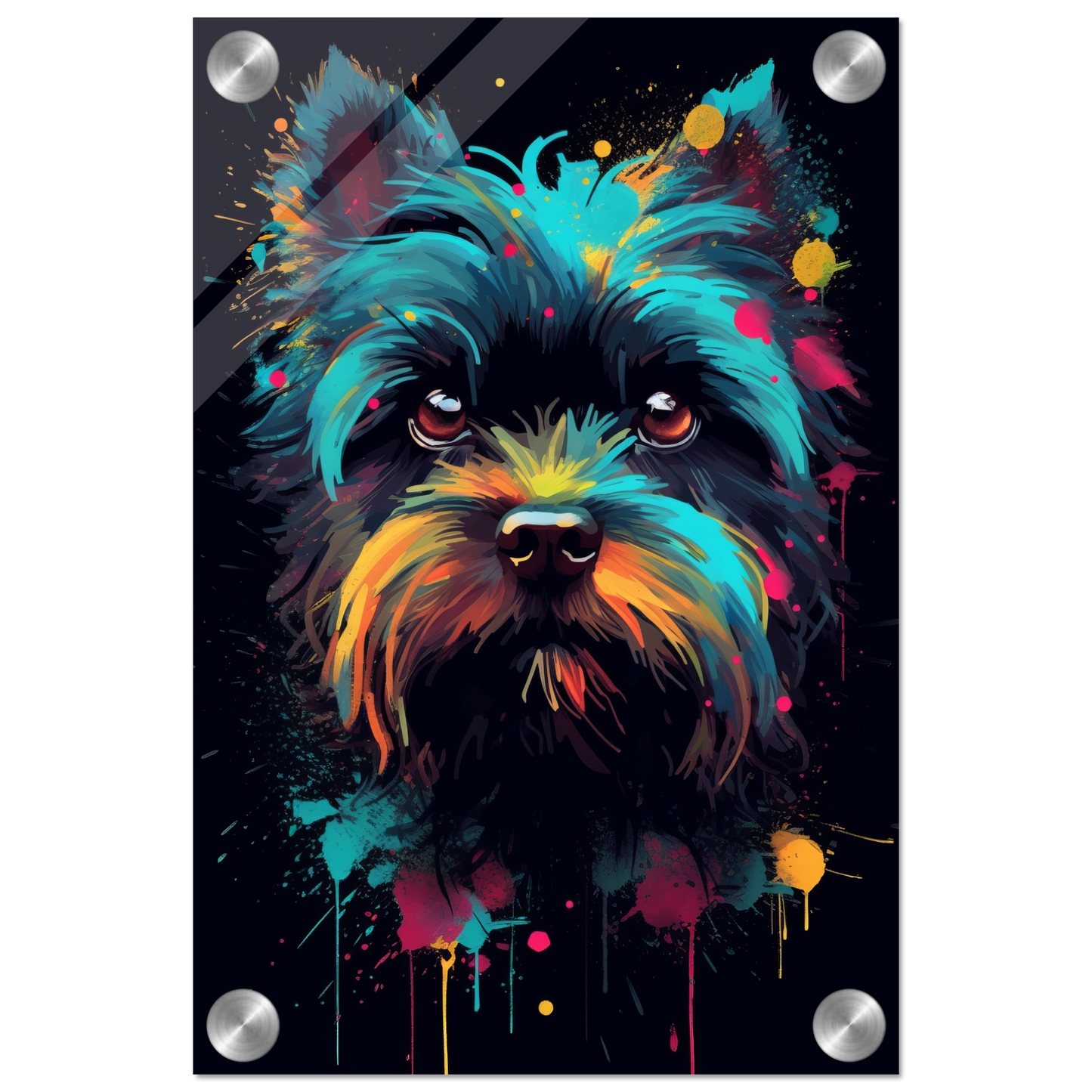 Monkey pinscher / Affenpinscher pop art (DOG268)