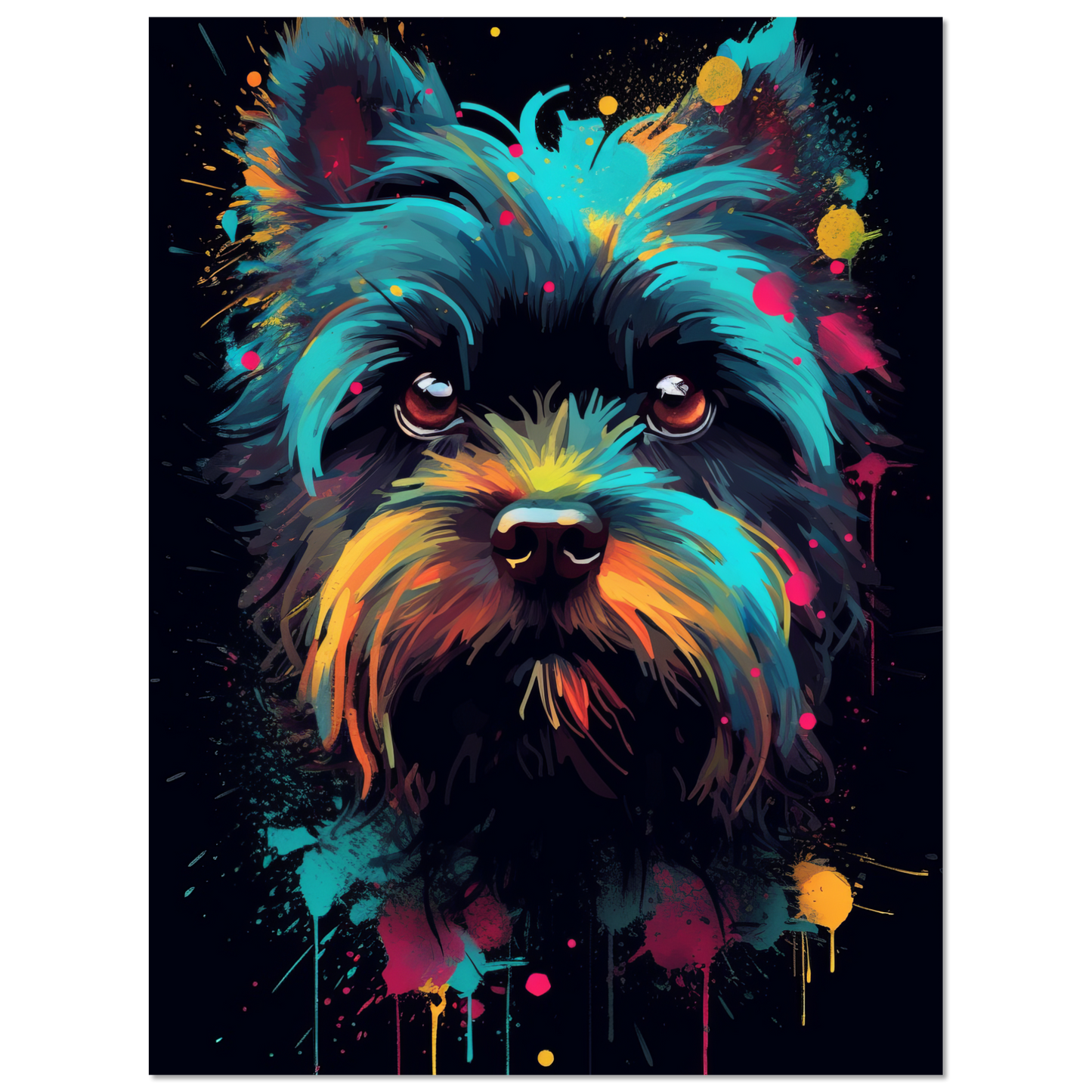 Monkey pinscher / Affenpinscher pop art (DOG268)