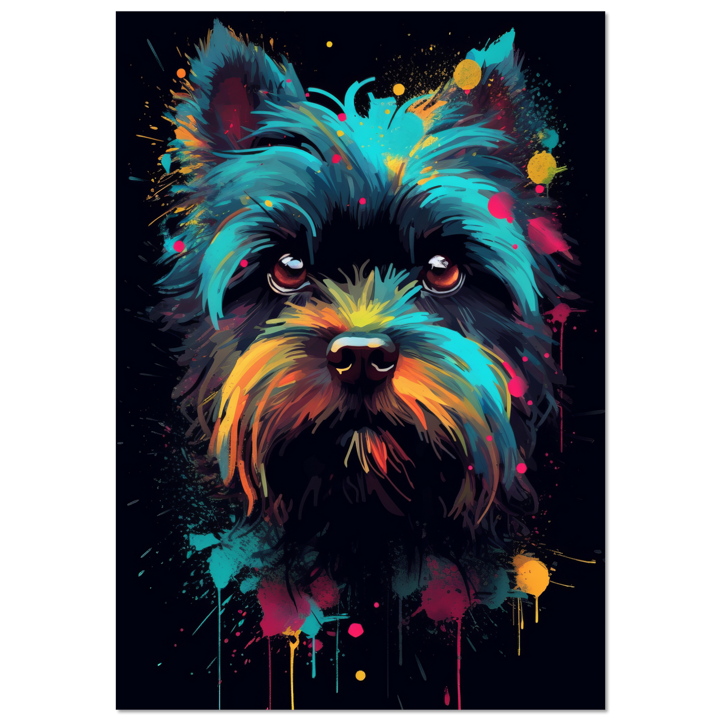 Monkey pinscher / Affenpinscher pop art (DOG268)