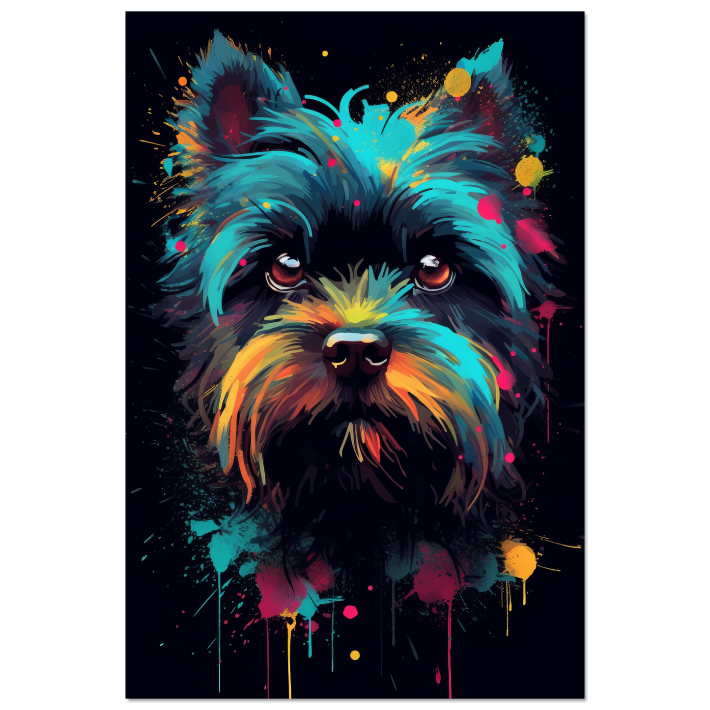 Monkey pinscher / Affenpinscher pop art (DOG268)