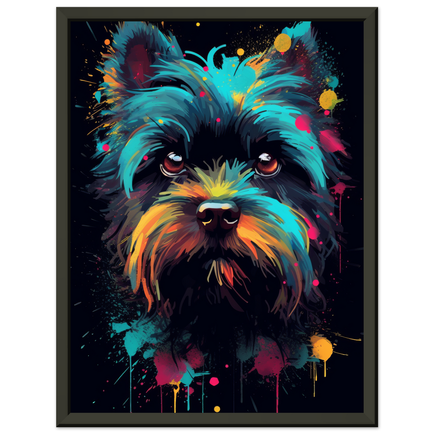 Monkey pinscher / Affenpinscher pop art (DOG268)