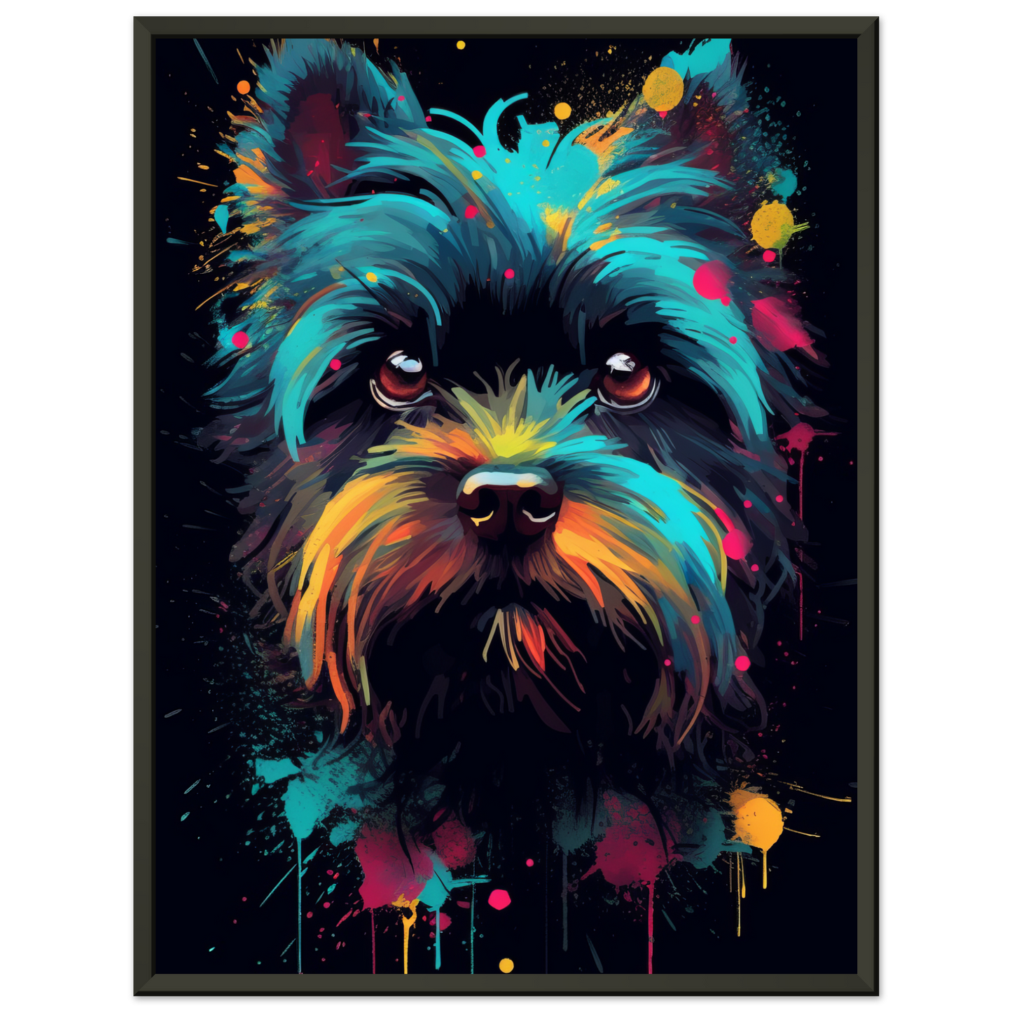 Monkey pinscher / Affenpinscher pop art (DOG268)