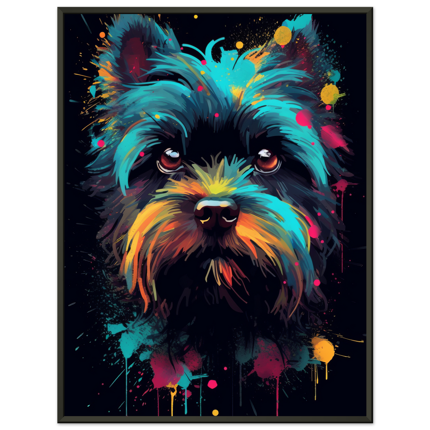 Monkey pinscher / Affenpinscher pop art (DOG268)