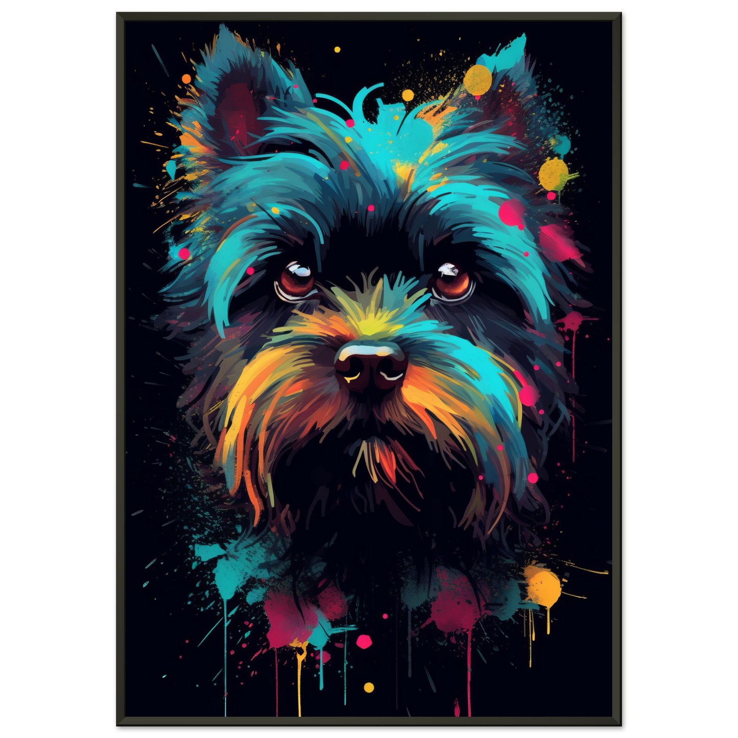 Monkey pinscher / Affenpinscher pop art (DOG268)