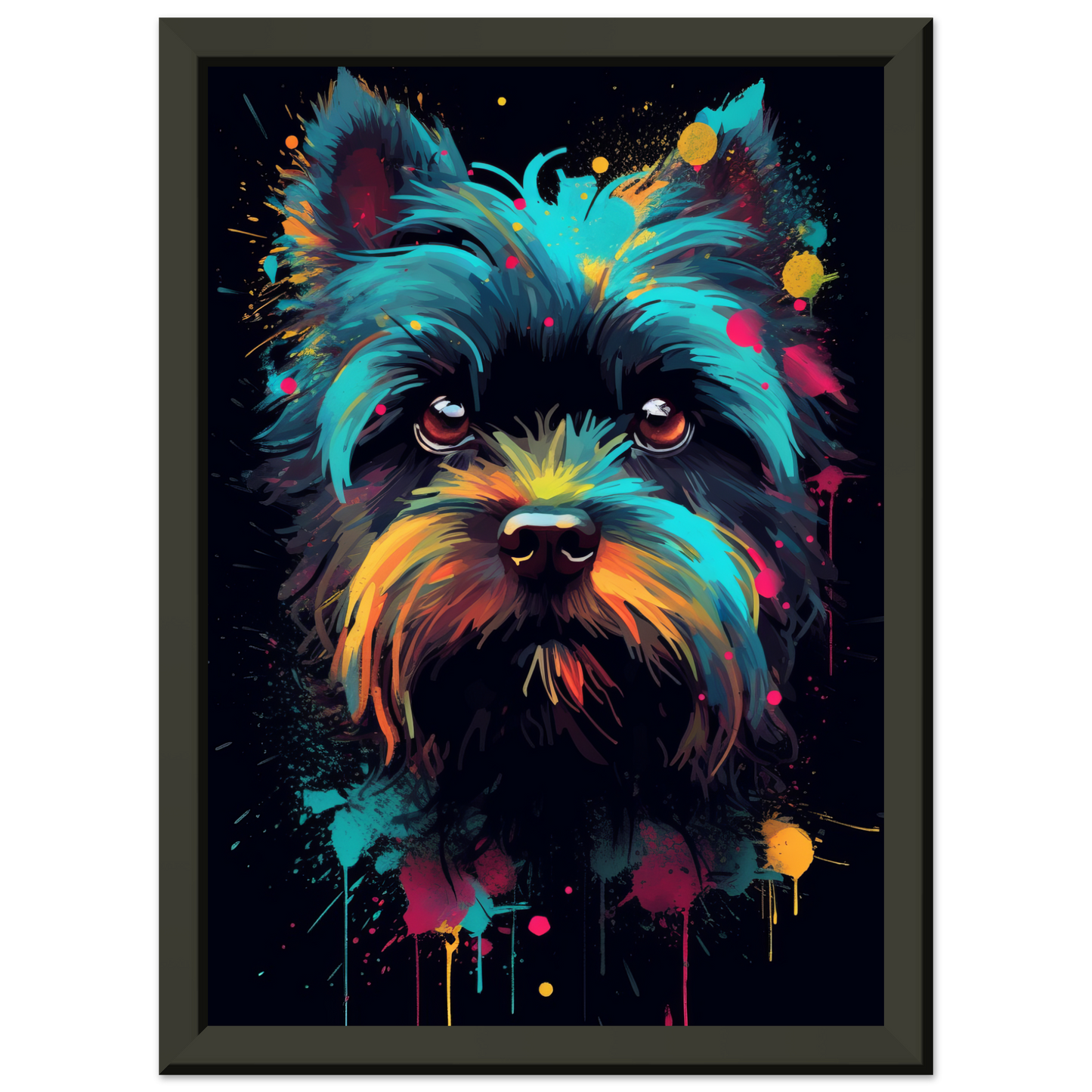 Monkey pinscher / Affenpinscher pop art (DOG268)