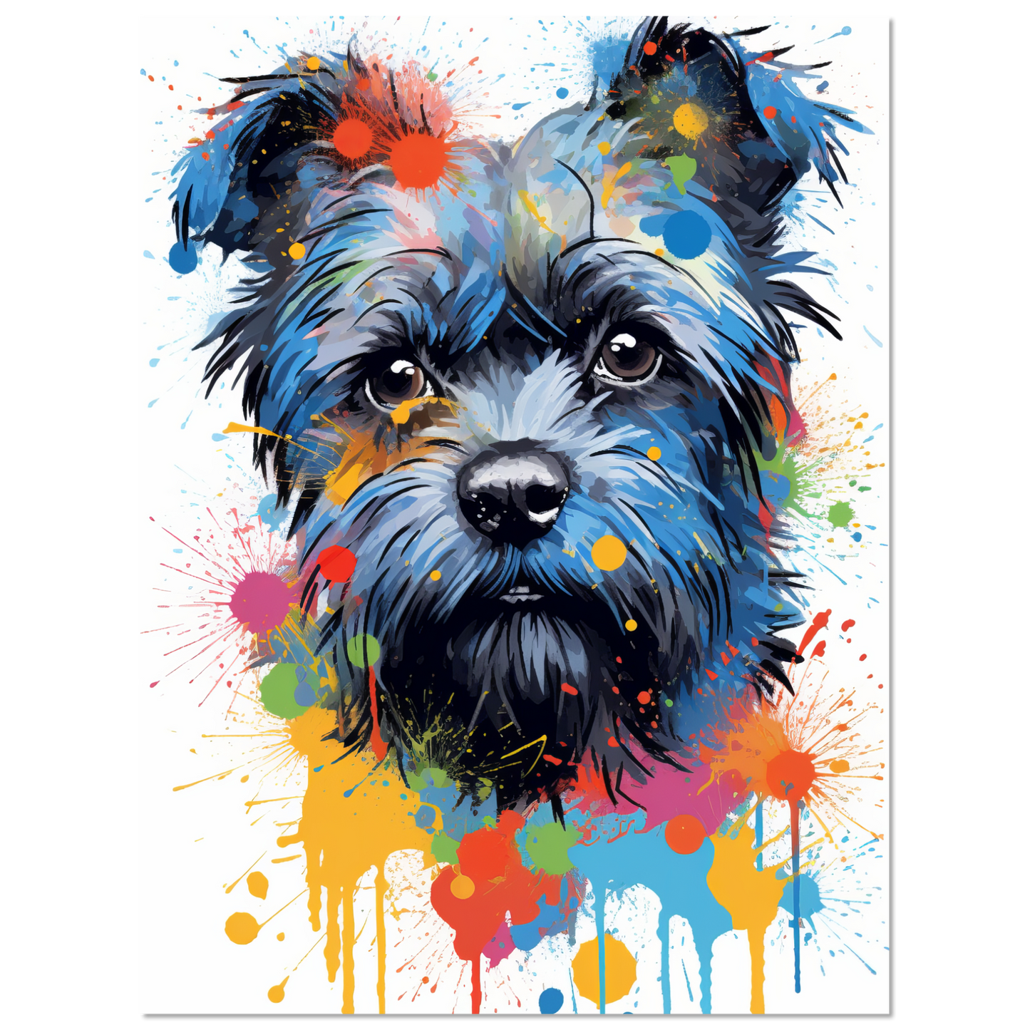 Monkey pinscher / Affenpinscher pop art (DOG269)