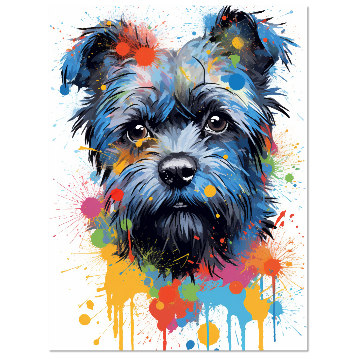 Monkey pinscher / Affenpinscher pop art (DOG269)