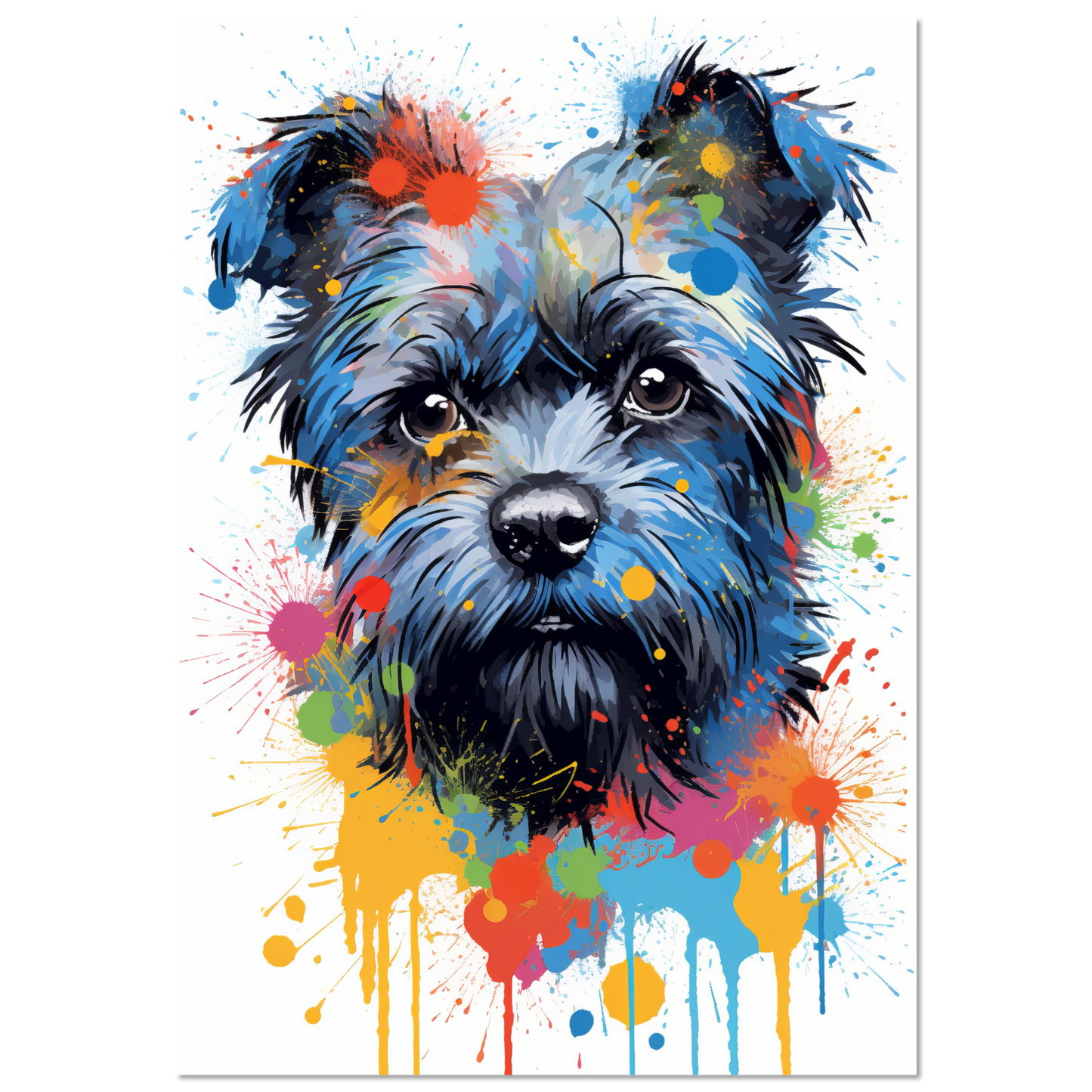 Monkey pinscher / Affenpinscher pop art (DOG269)