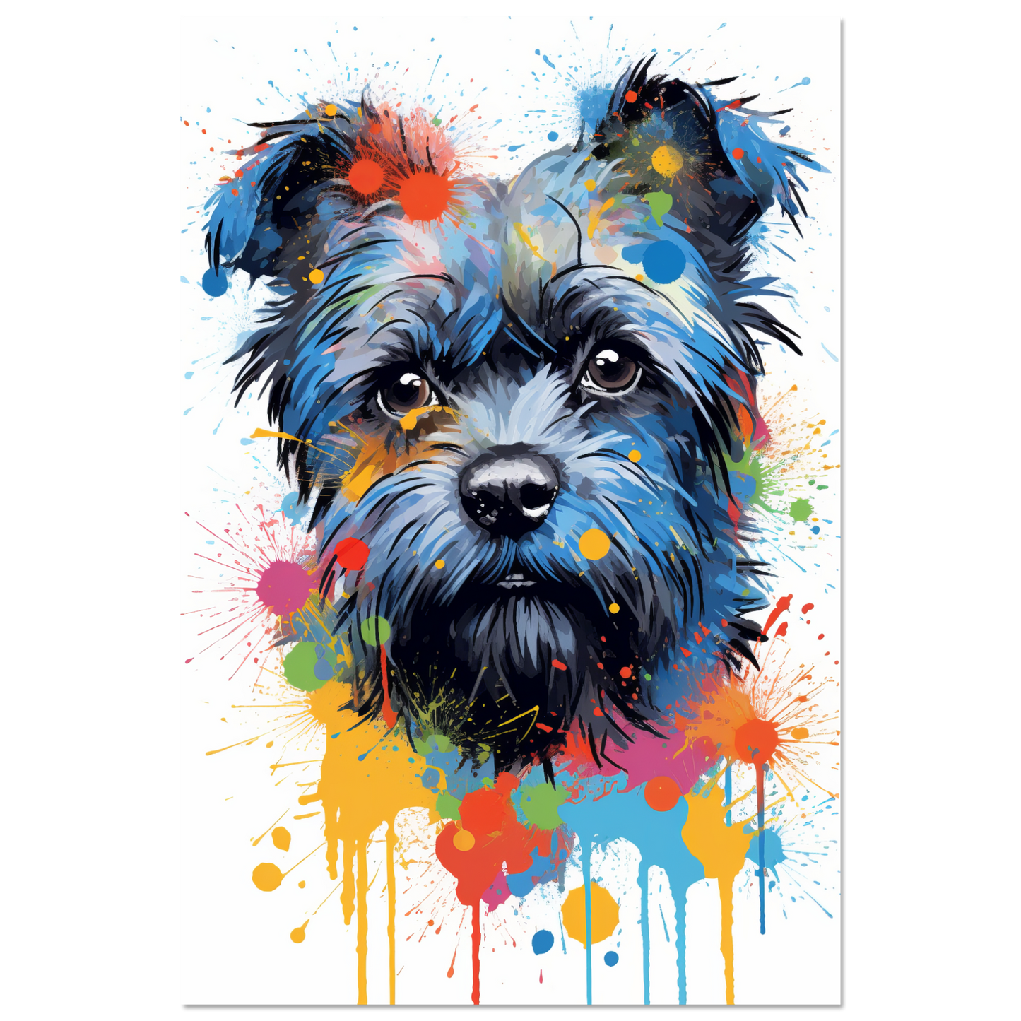 Monkey pinscher / Affenpinscher pop art (DOG269)