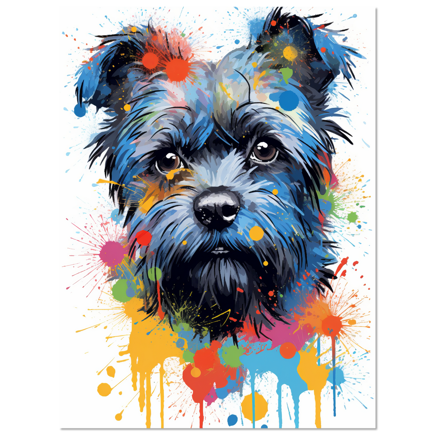 Monkey pinscher / Affenpinscher pop art (DOG269)