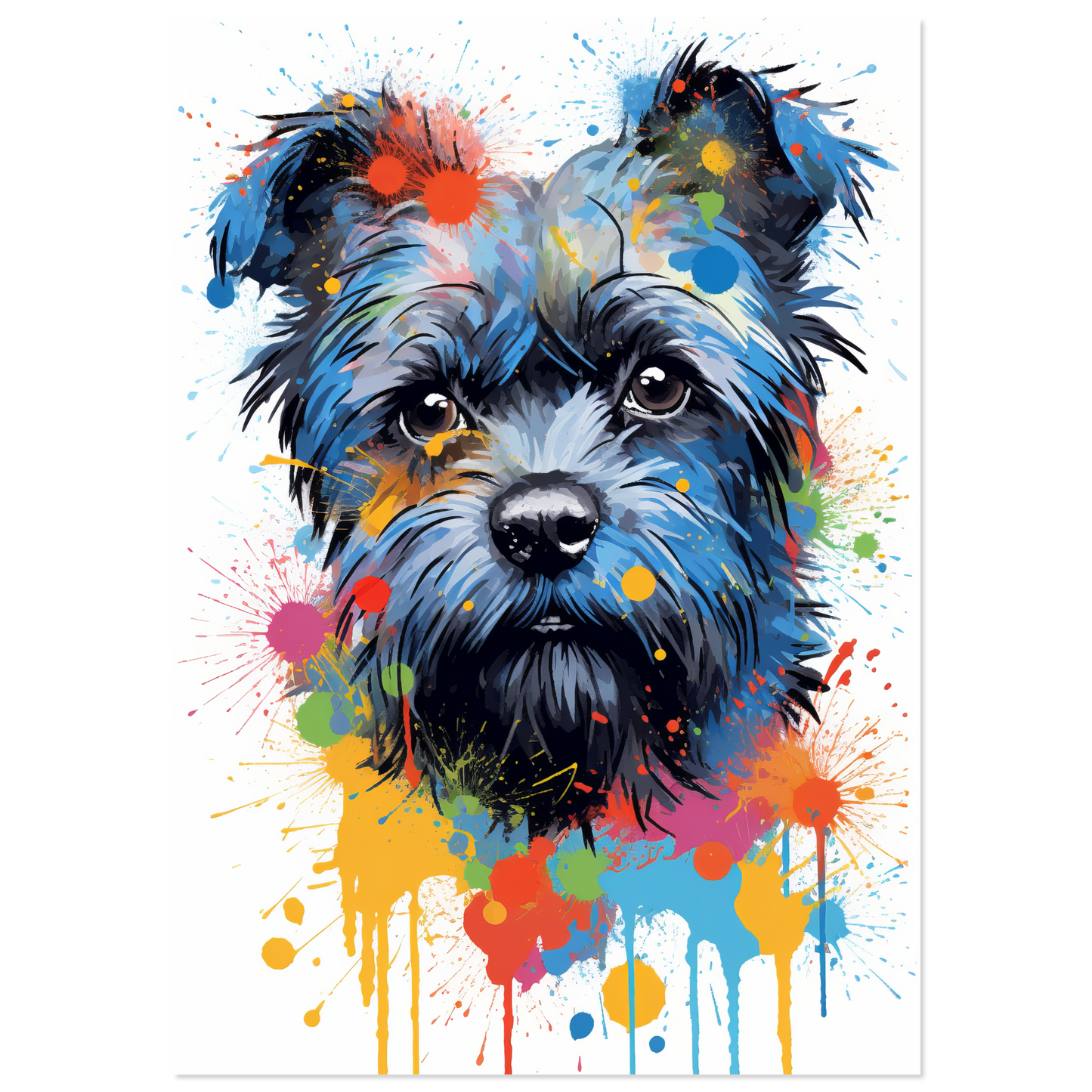 Monkey pinscher / Affenpinscher pop art (DOG269)