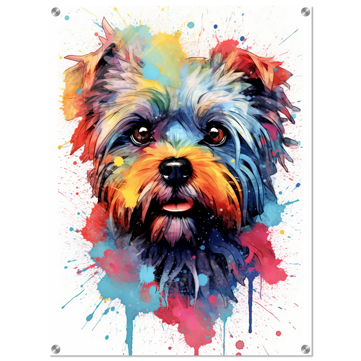 Monkey pinscher / Affenpinscher pop art (DOG270)