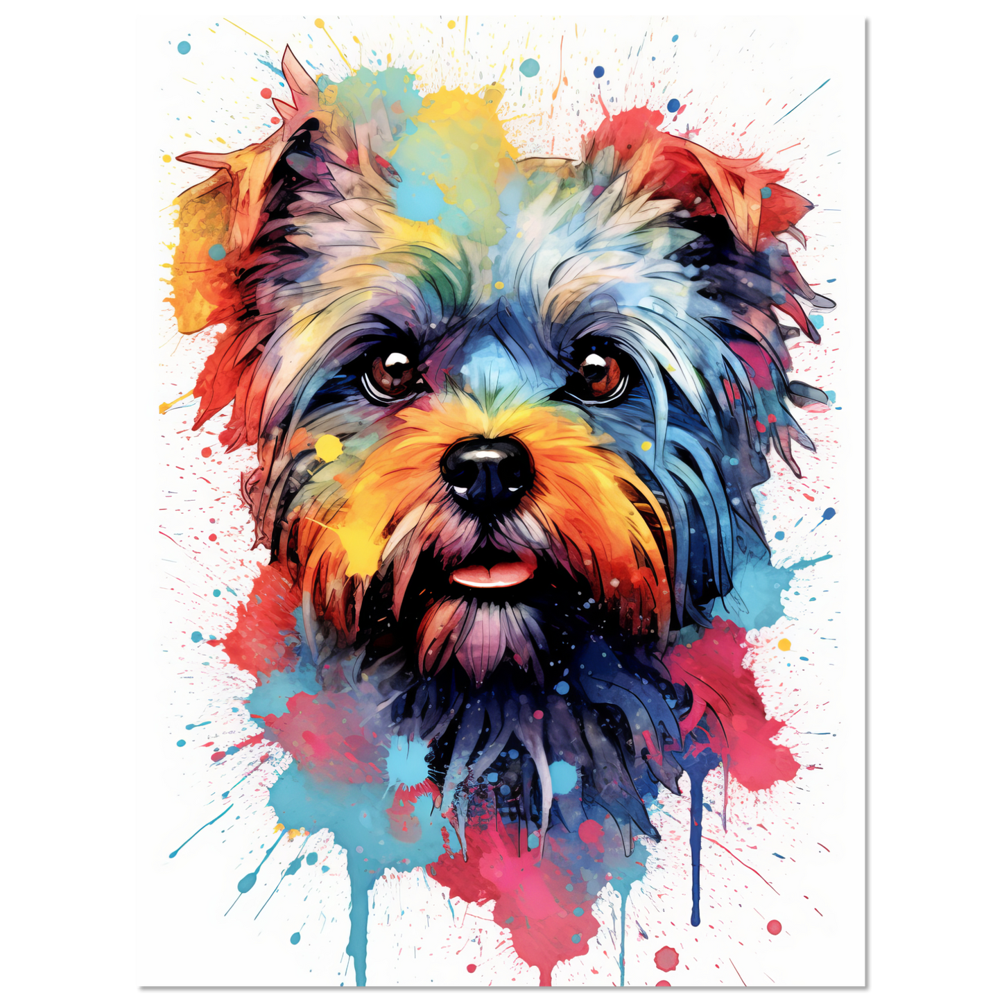 Monkey pinscher / Affenpinscher pop art (DOG270)