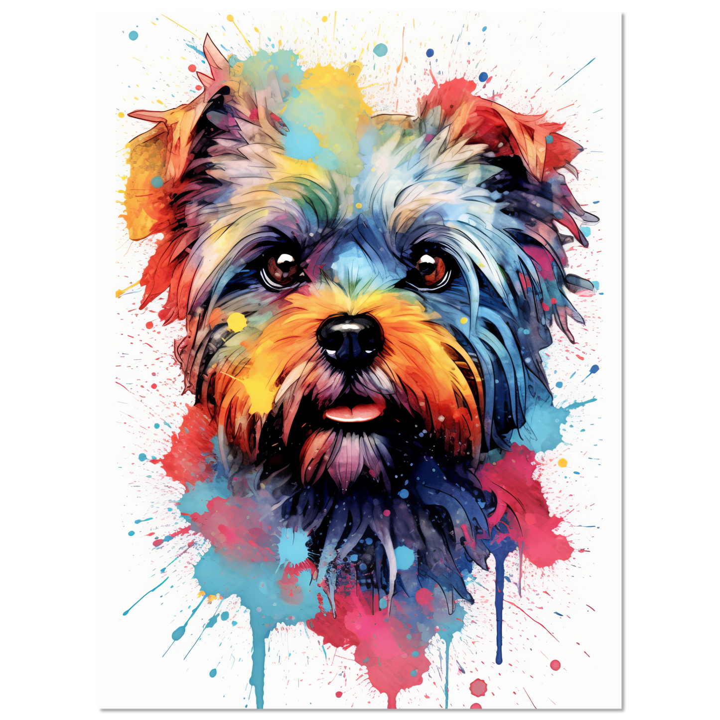 Monkey pinscher / Affenpinscher pop art (DOG270)