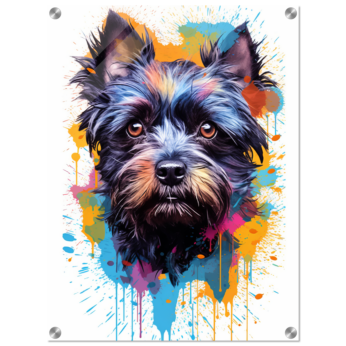 Monkey pinscher / Affenpinscher pop art (DOG271)