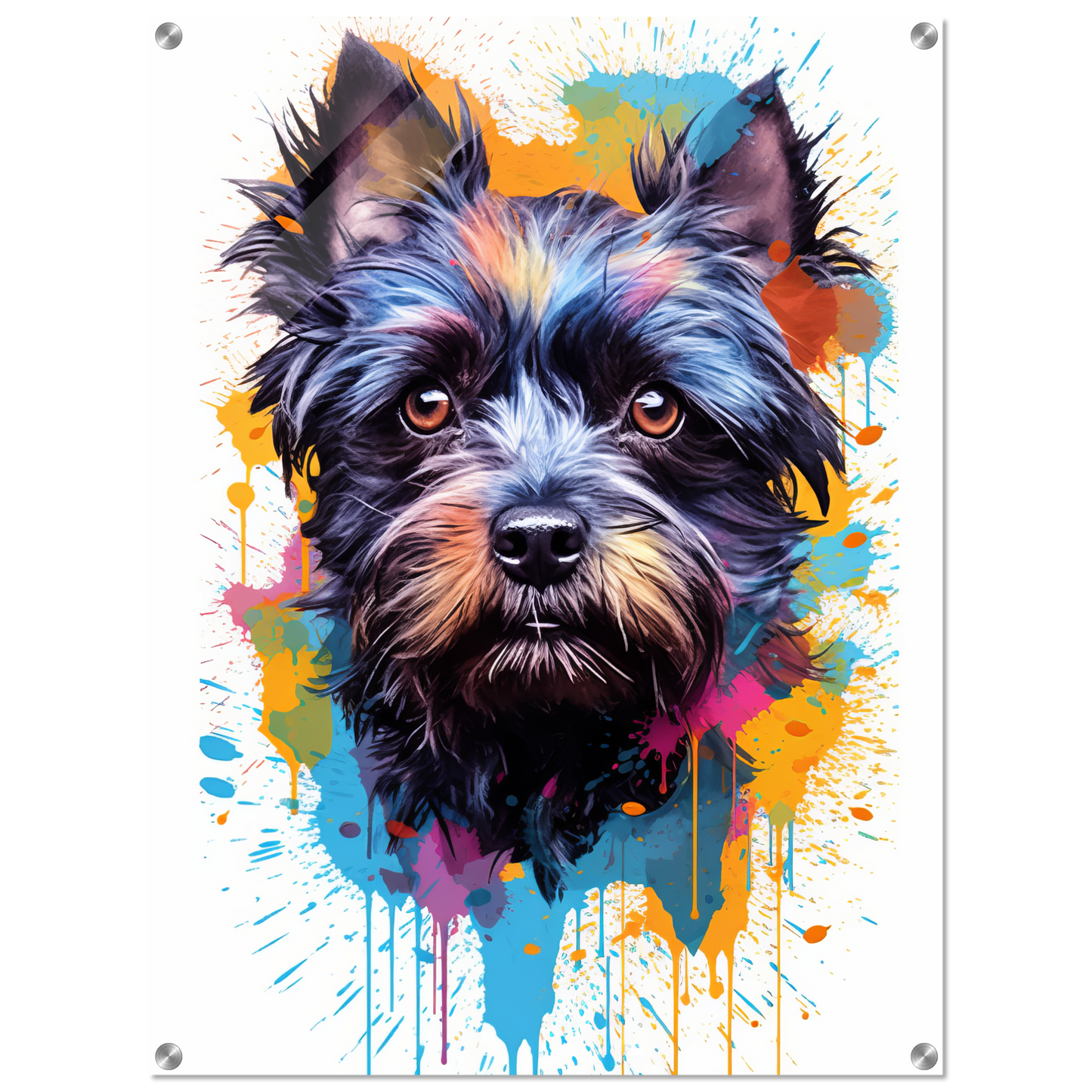 Monkey pinscher / Affenpinscher pop art (DOG271)