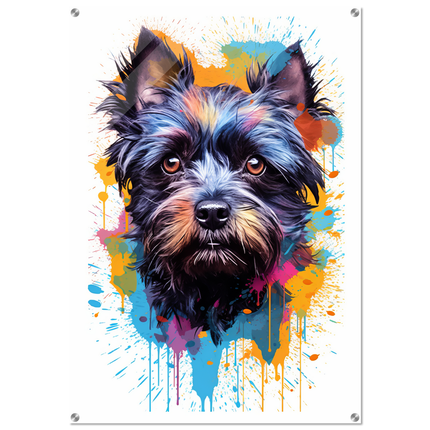 Monkey pinscher / Affenpinscher pop art (DOG271)