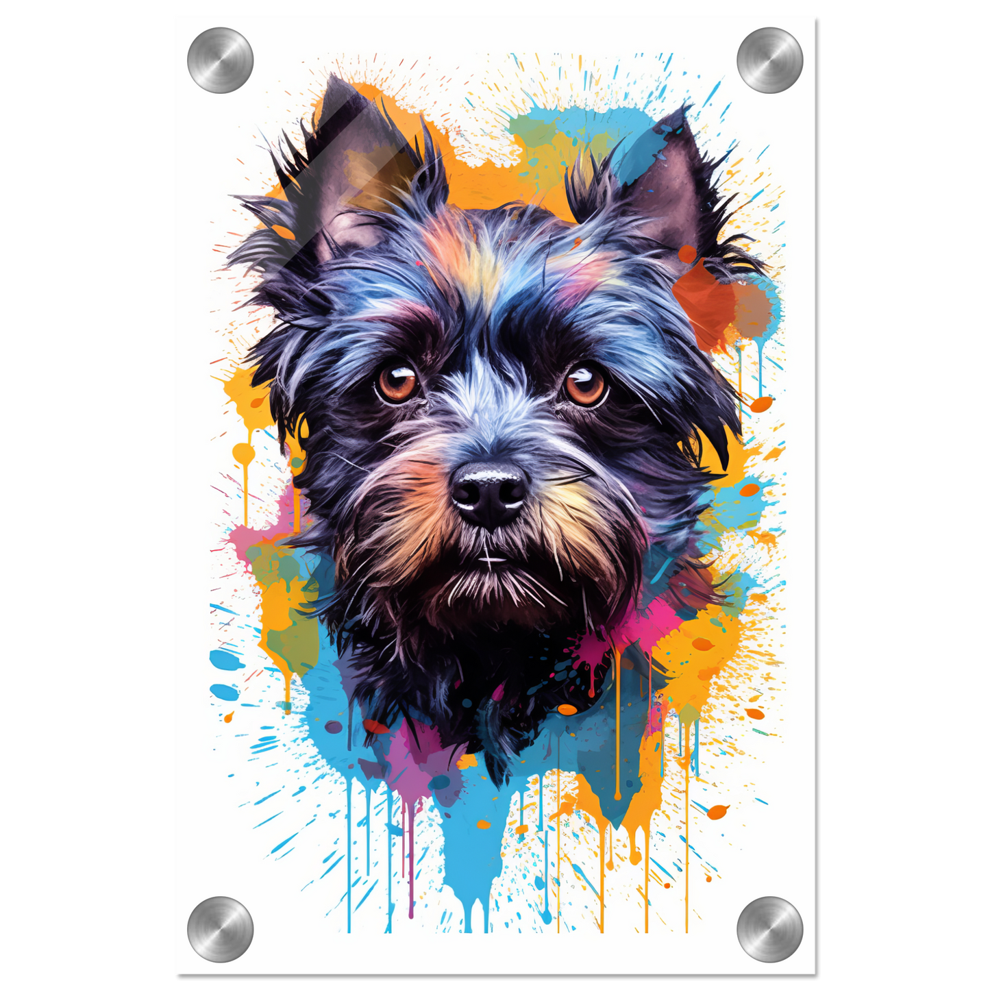 Monkey pinscher / Affenpinscher pop art (DOG271)