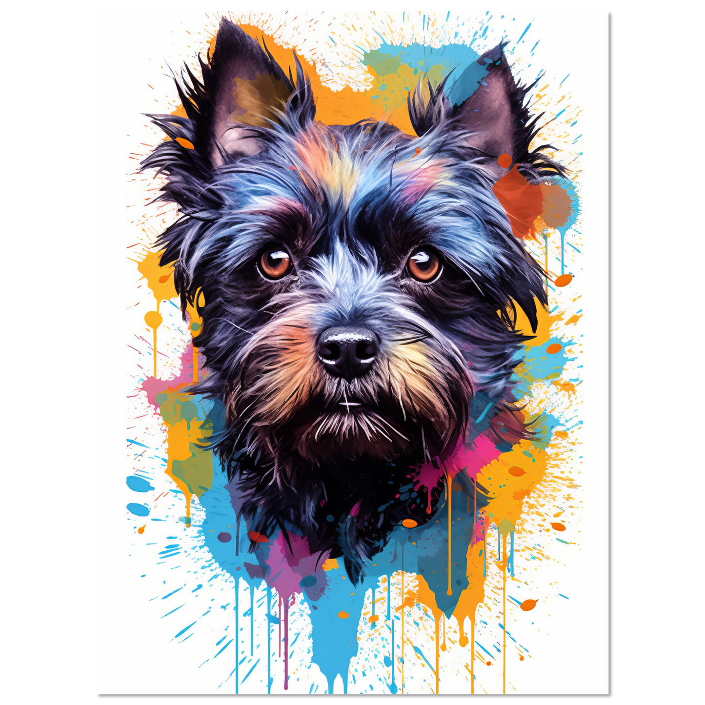 Monkey pinscher / Affenpinscher pop art (DOG271)