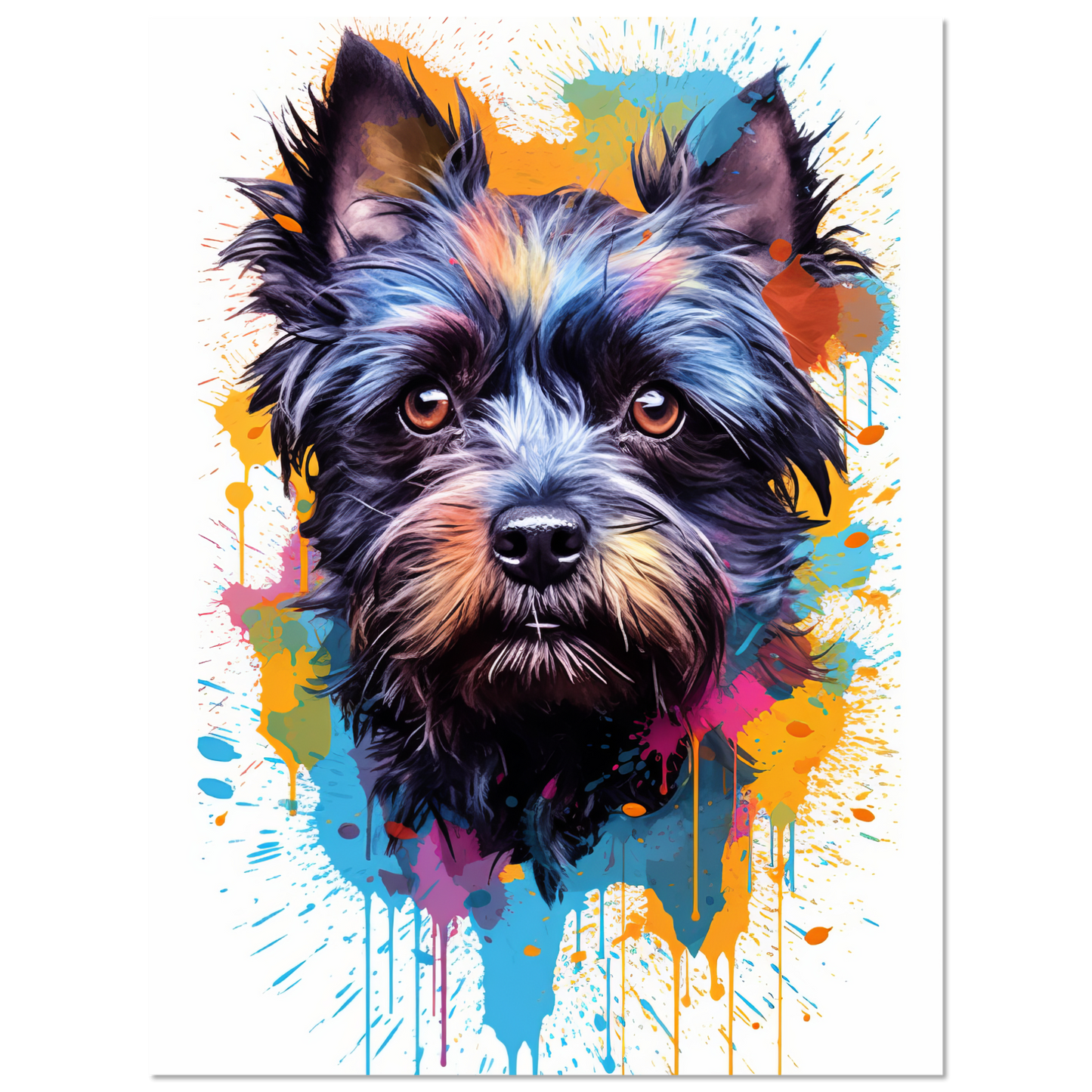 Monkey pinscher / Affenpinscher pop art (DOG271)