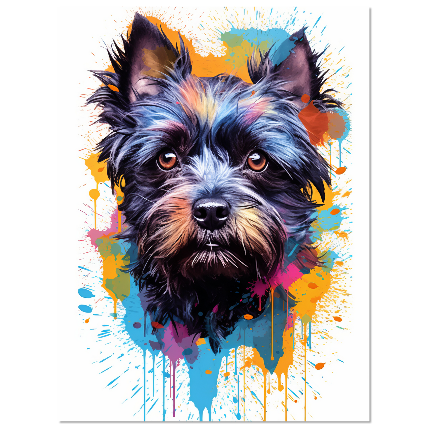 Monkey pinscher / Affenpinscher pop art (DOG271)