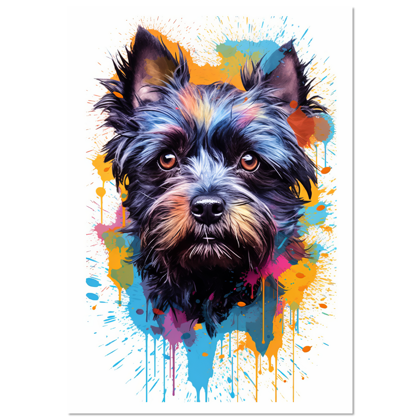 Monkey pinscher / Affenpinscher pop art (DOG271)