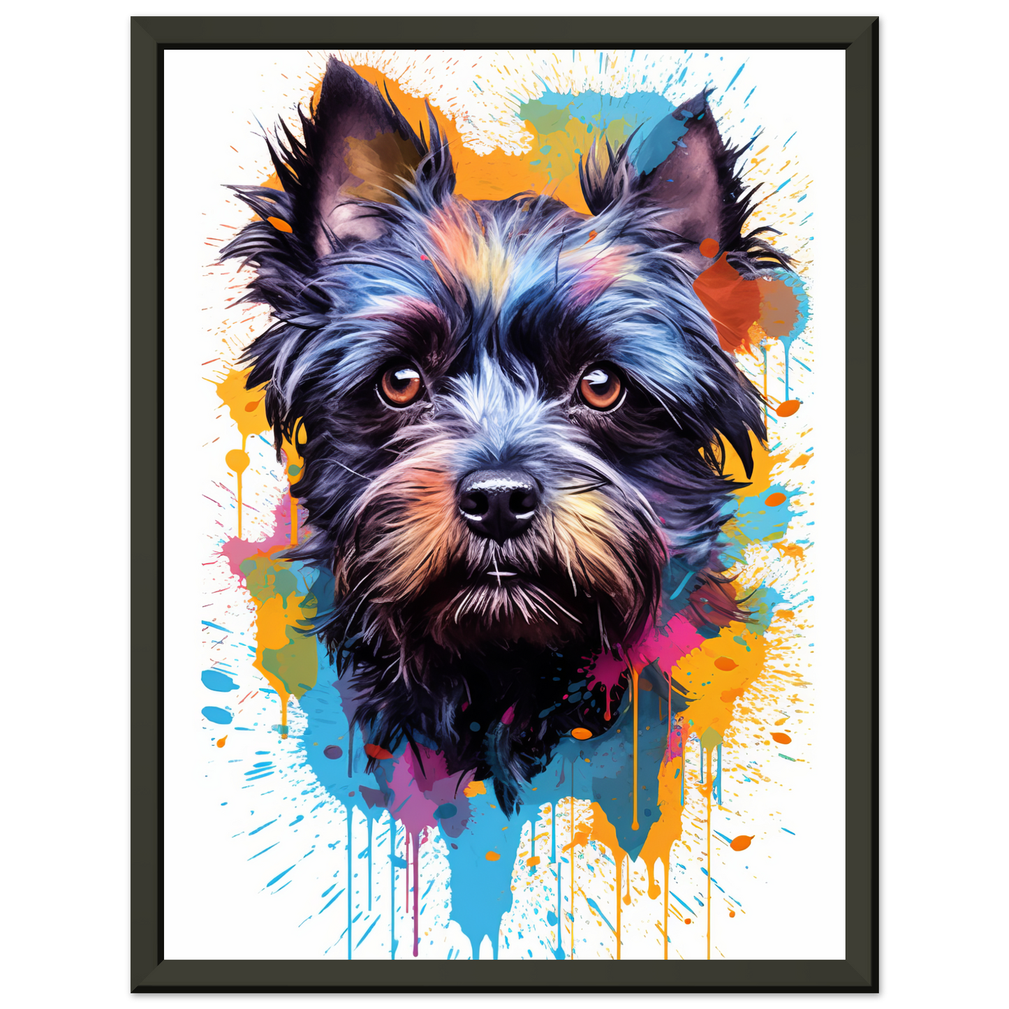 Monkey pinscher / Affenpinscher pop art (DOG271)